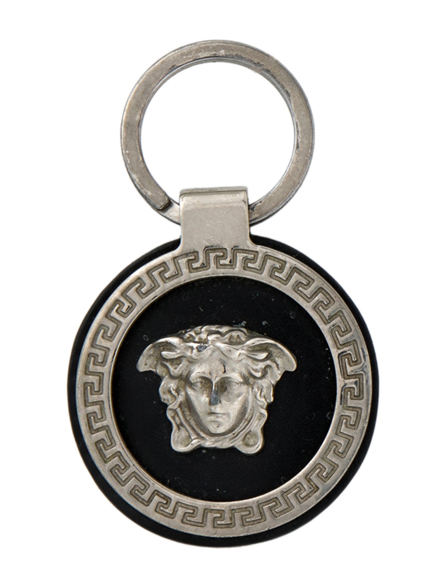 Versace Leather and Metal Keychain