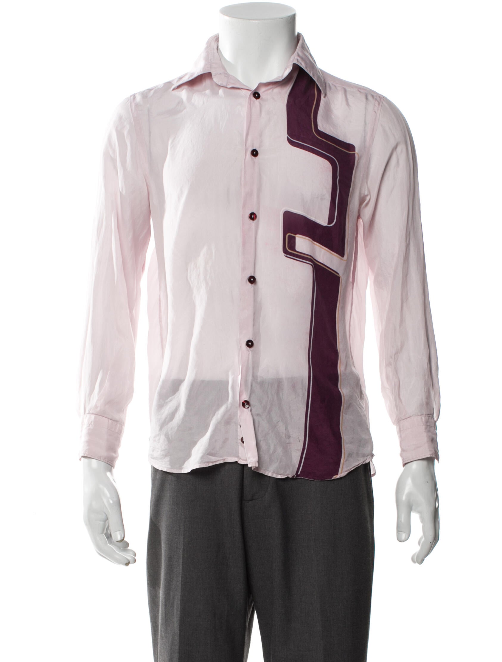 Versace Collection Graphic Print Long Sleeve Shirt