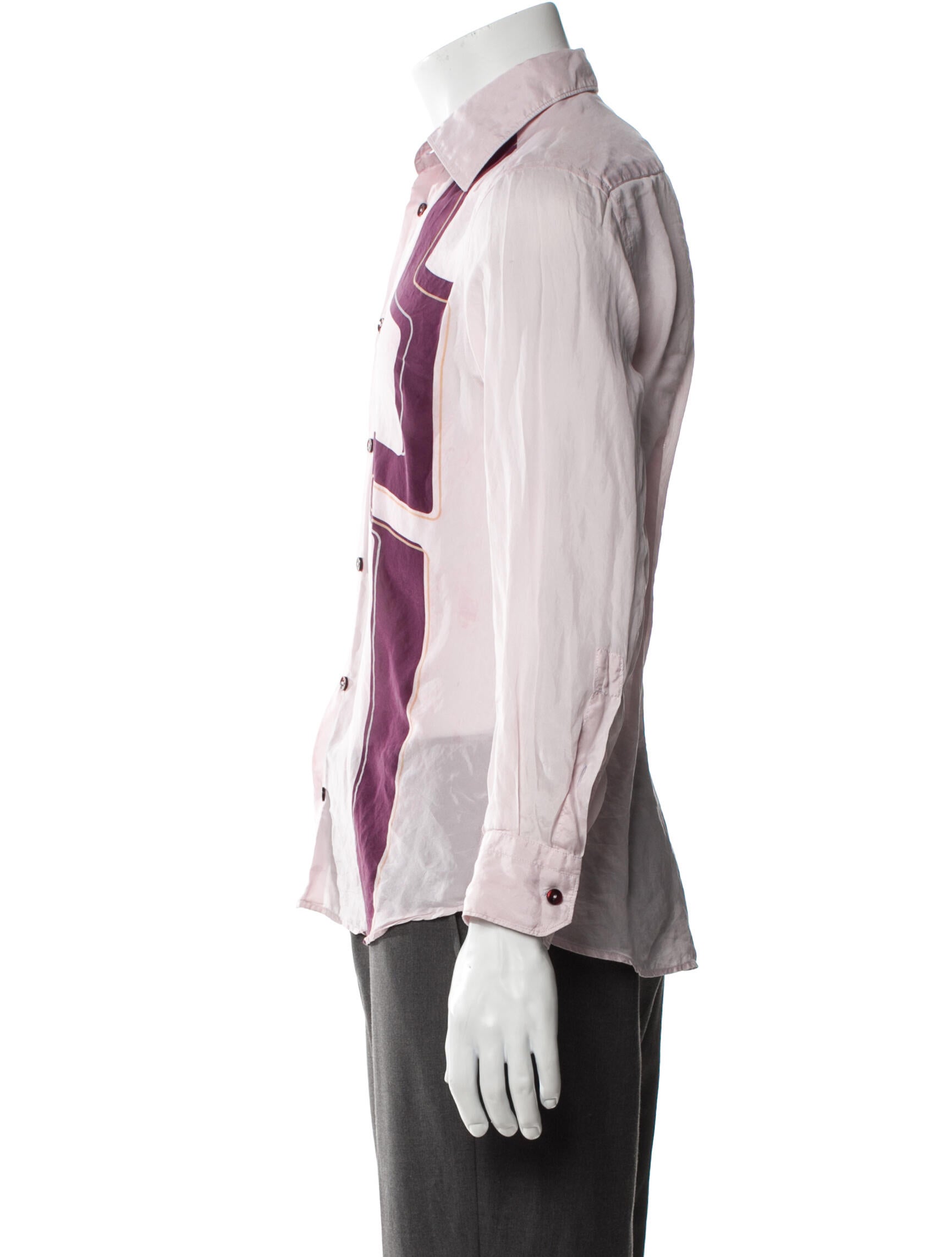 Versace Collection Graphic Print Long Sleeve Shirt