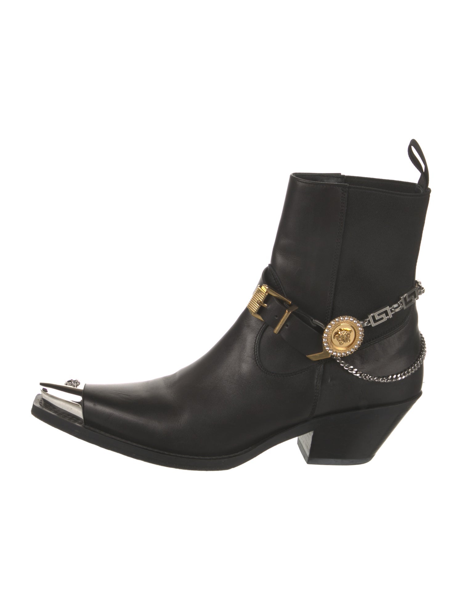 Versace Medusa Insignia Leather Boots