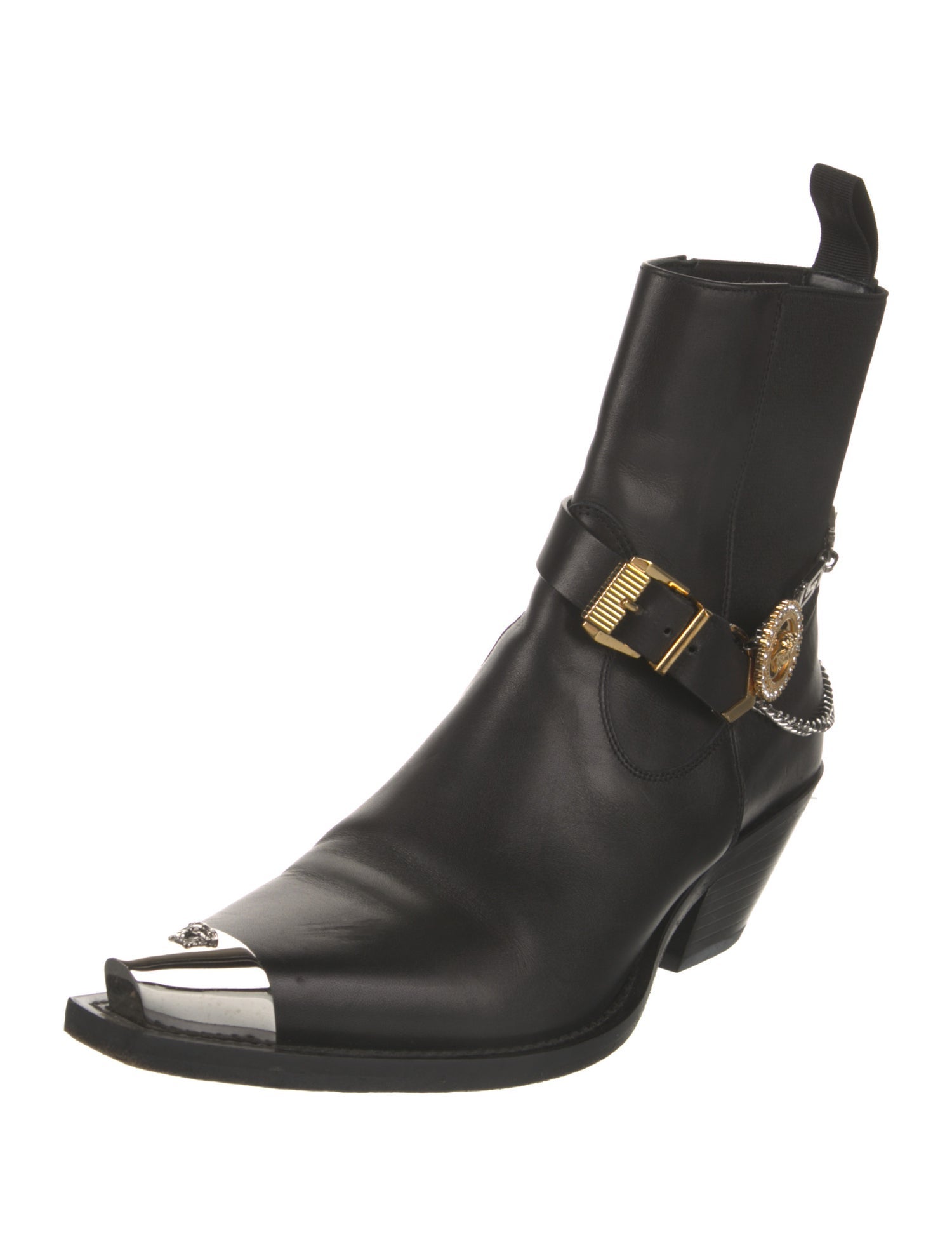 Versace Medusa Insignia Leather Boots