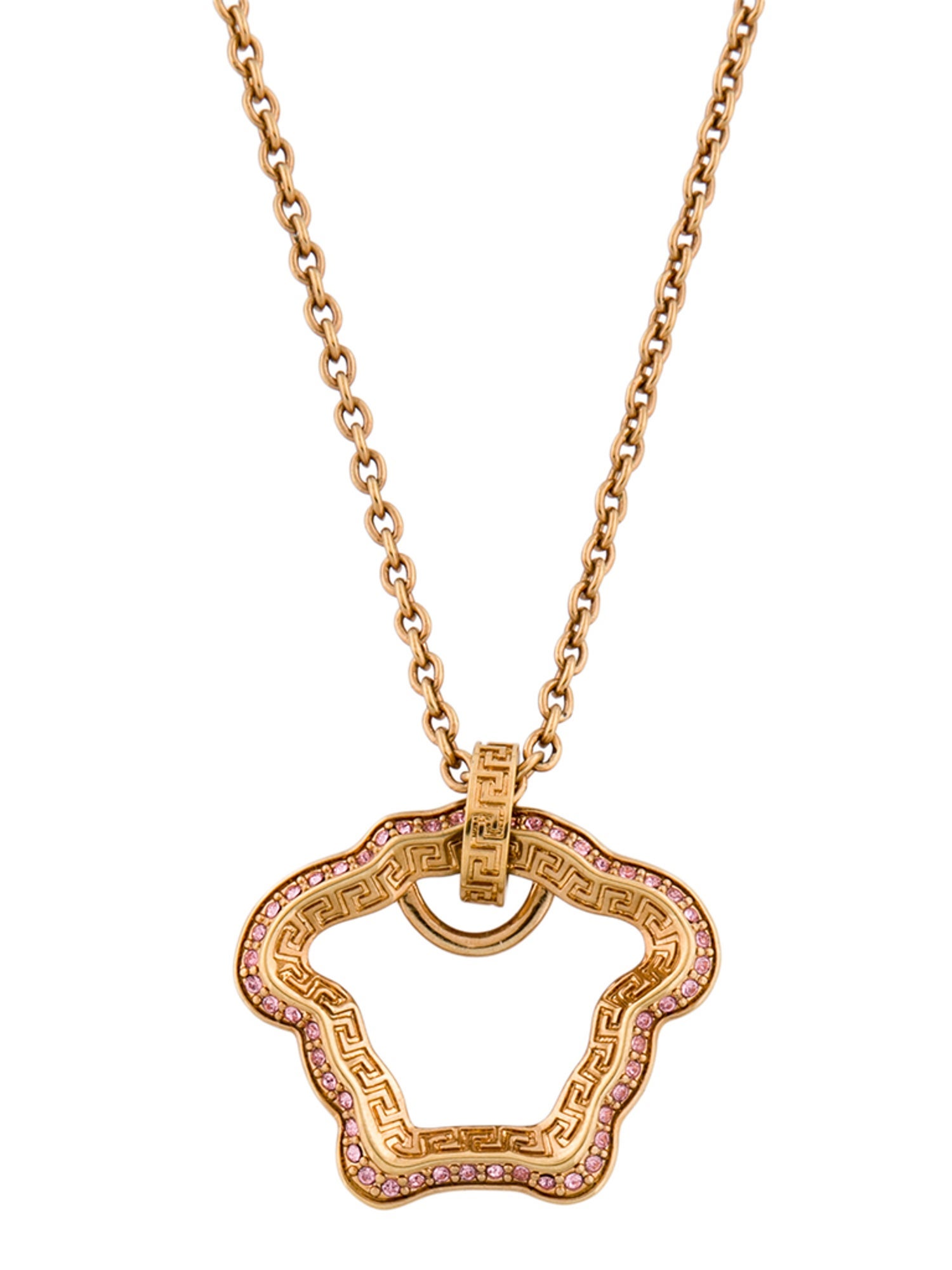Versace Crystal Medusa Curve Pendant Necklace
