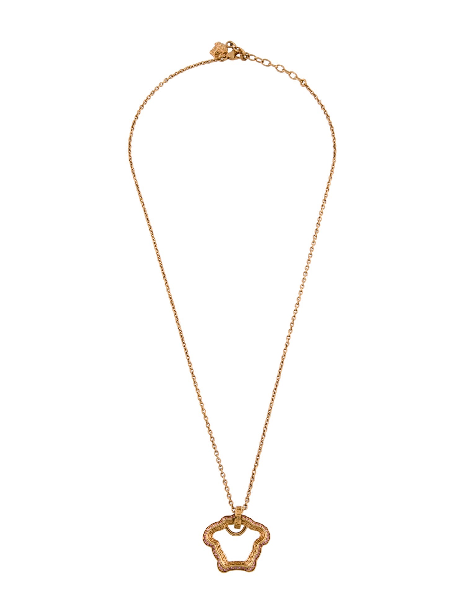 Versace Crystal Medusa Curve Pendant Necklace