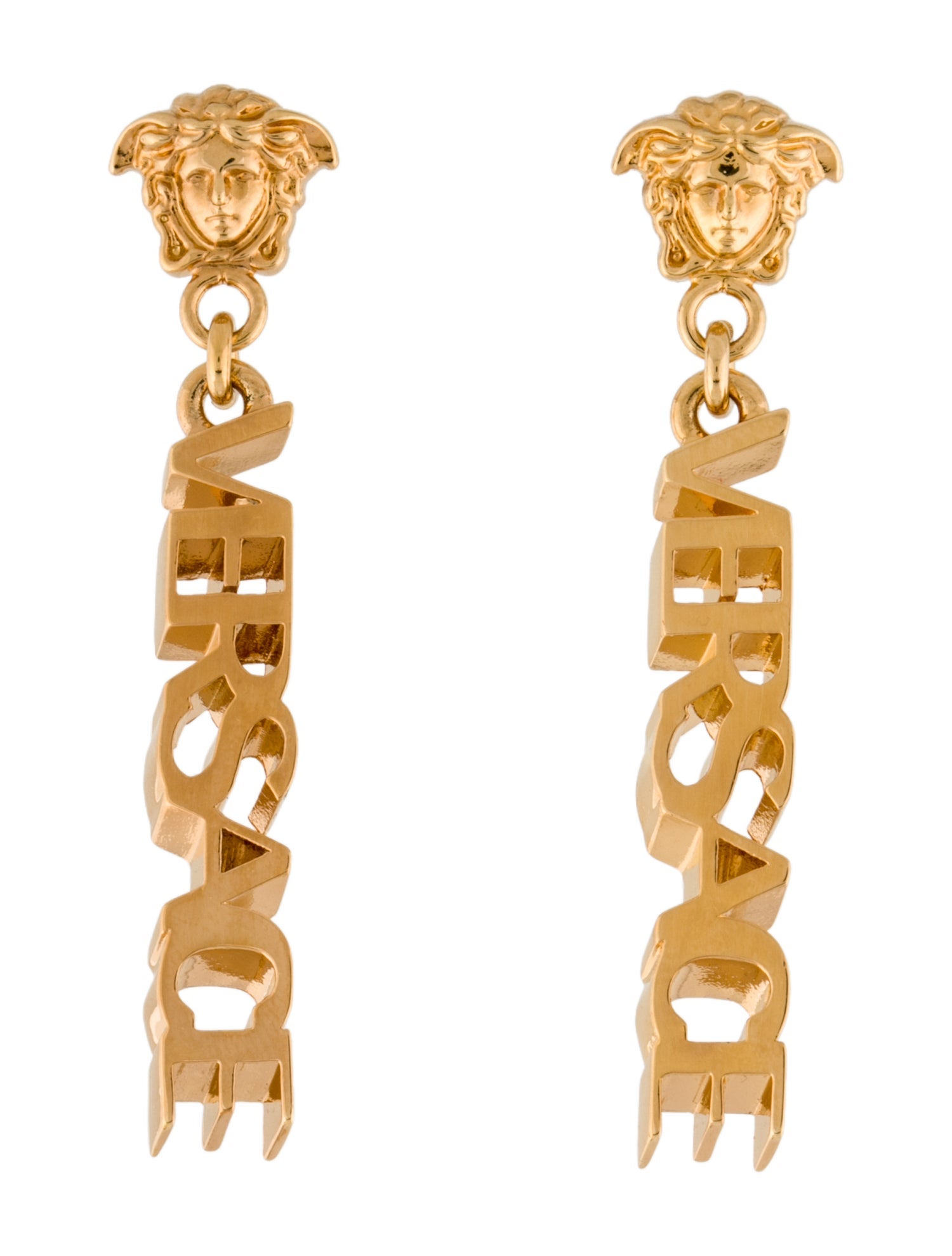 Versace 'La Medusa' Logo Drop Earrings