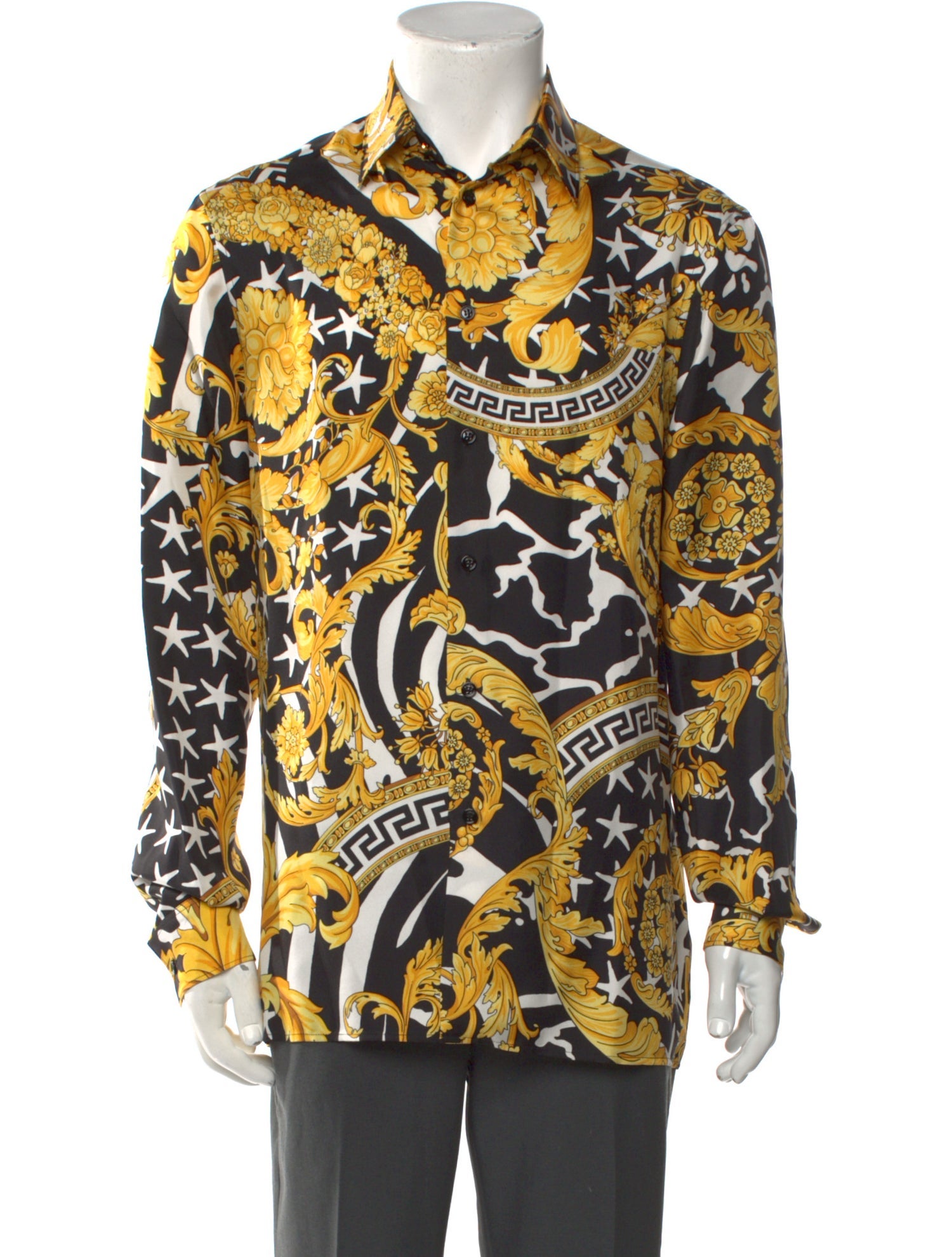 Versace Barocco Print Silk Shirt w/ Tags