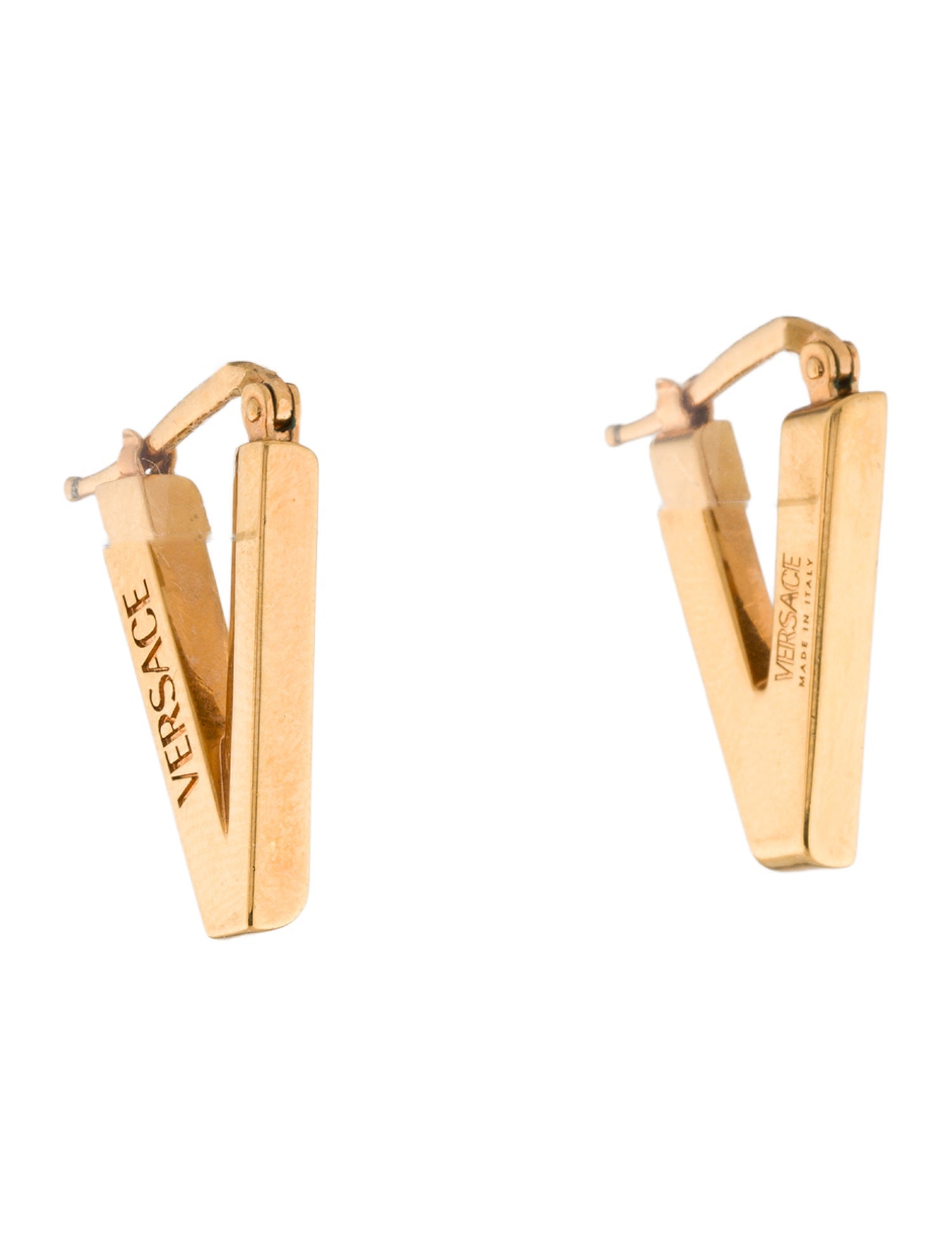 Versace V Logo Hoop Earrings