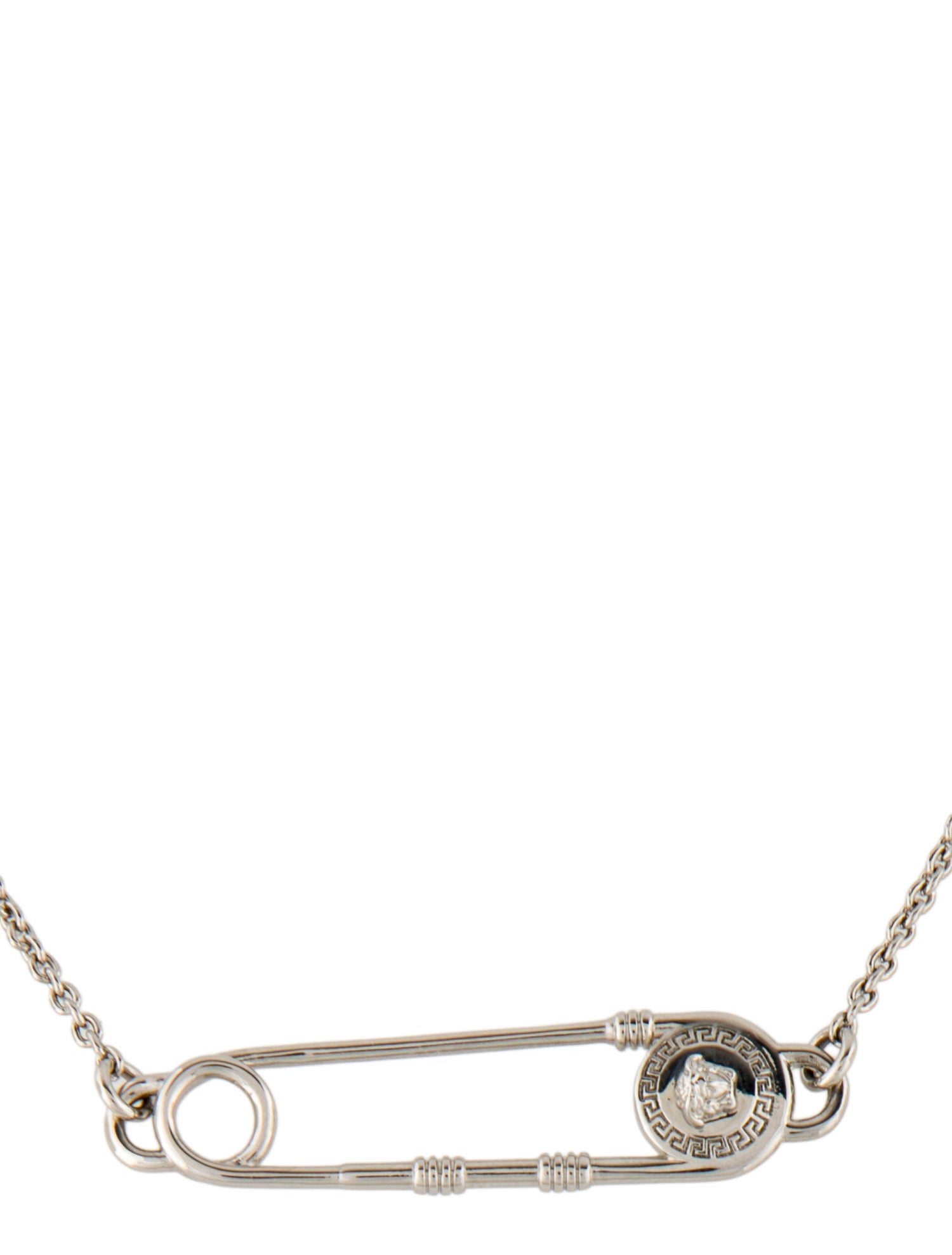 Versace Safety Pin Chain Necklace