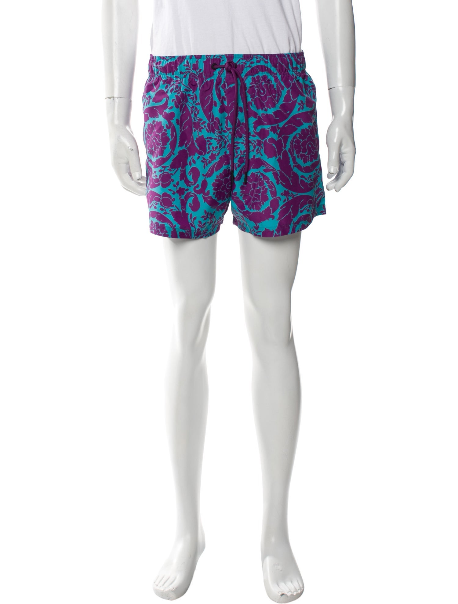 Versace Floral Print Swim Trunks w/ Tags
