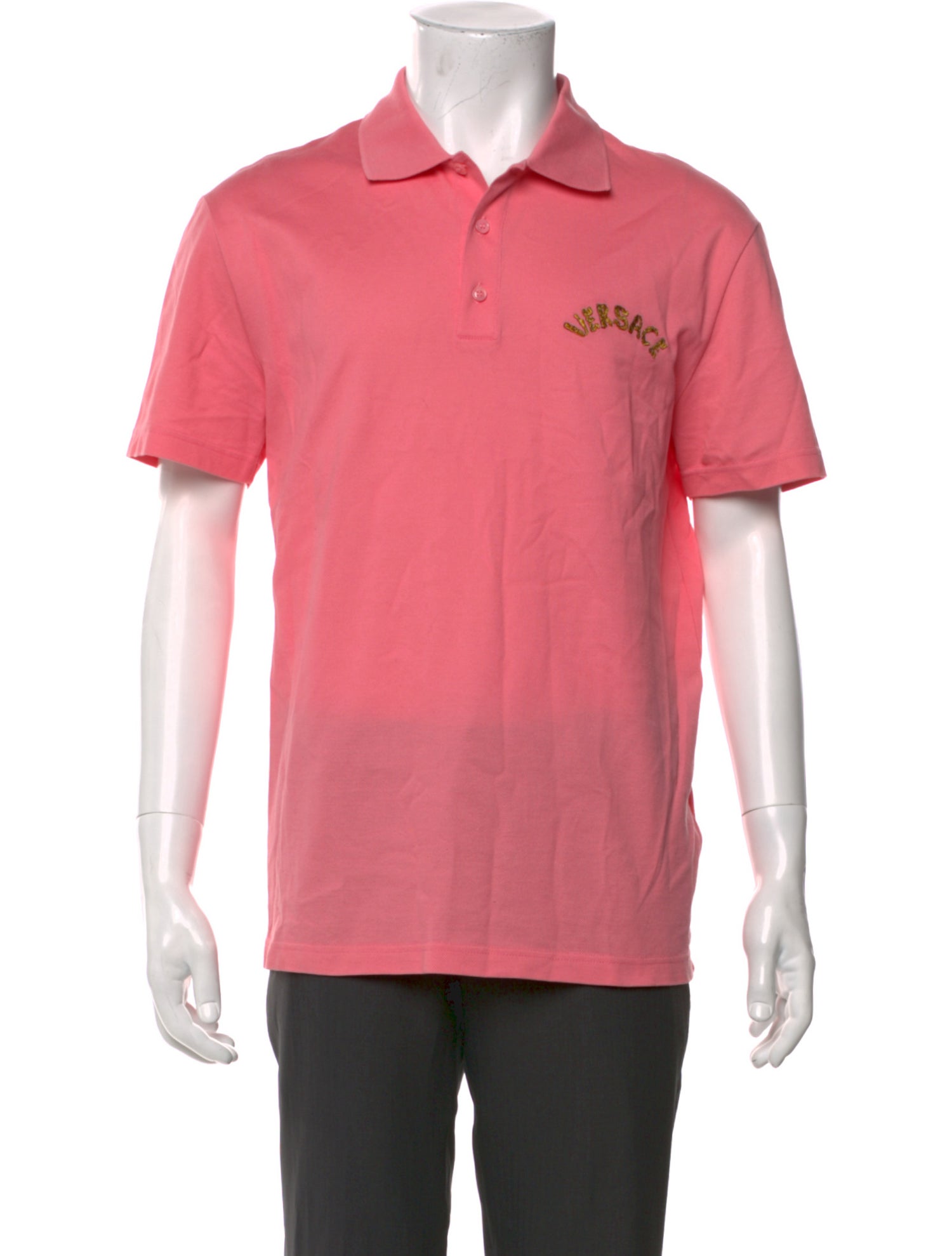 Versace Graphic Print Collar Polo Shirt