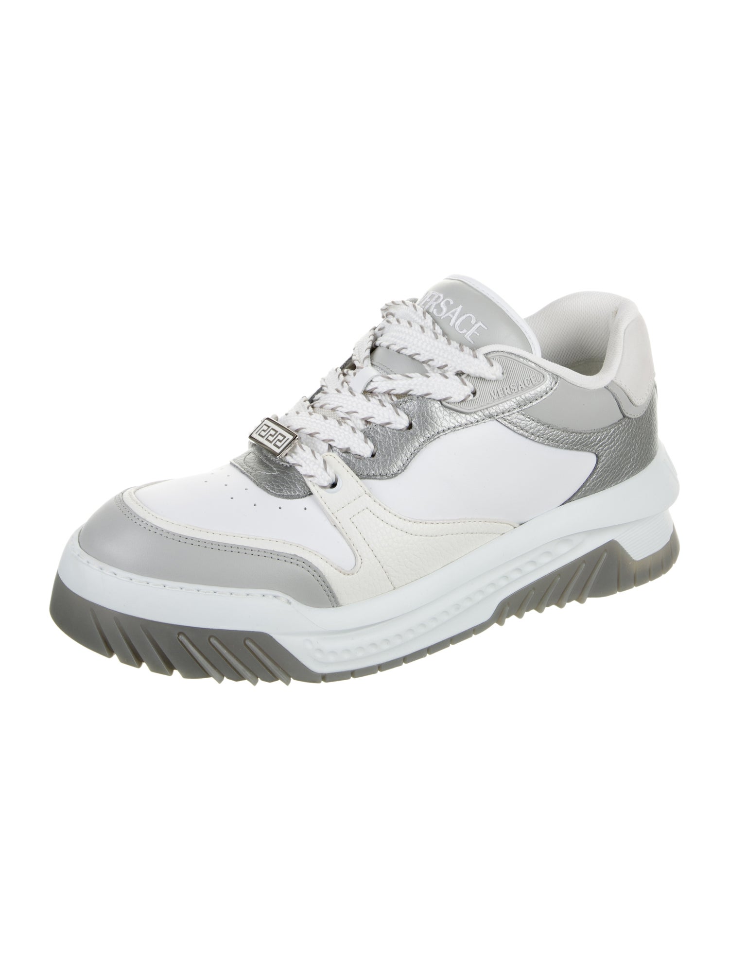 Versace Leather Colorblock Pattern Sneakers