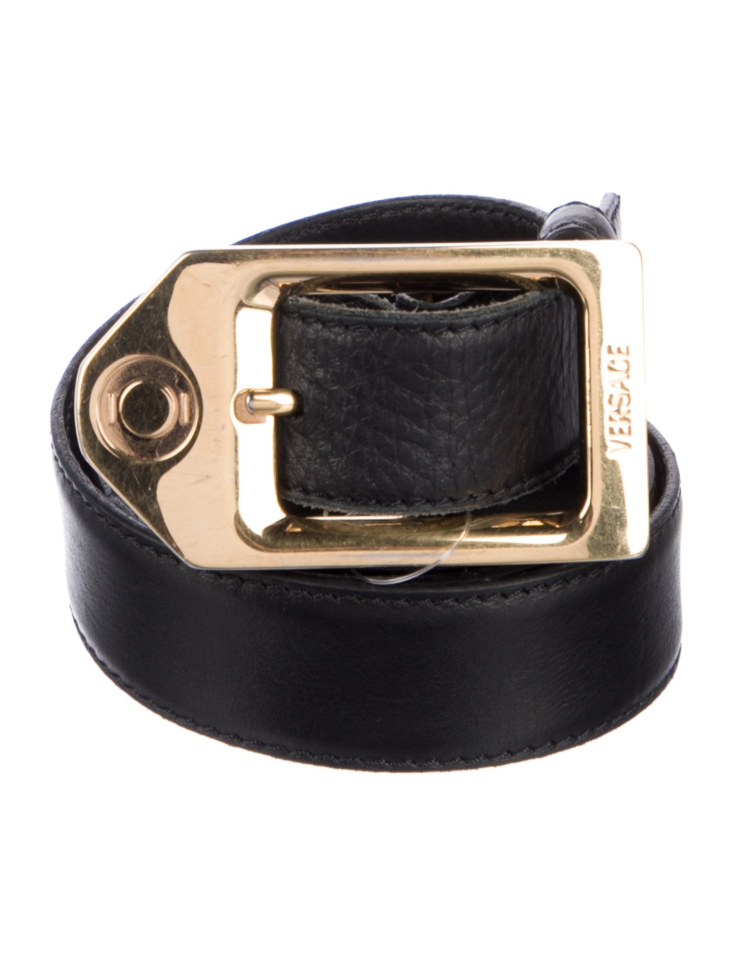 Versace Skinny Leather Waist Belt