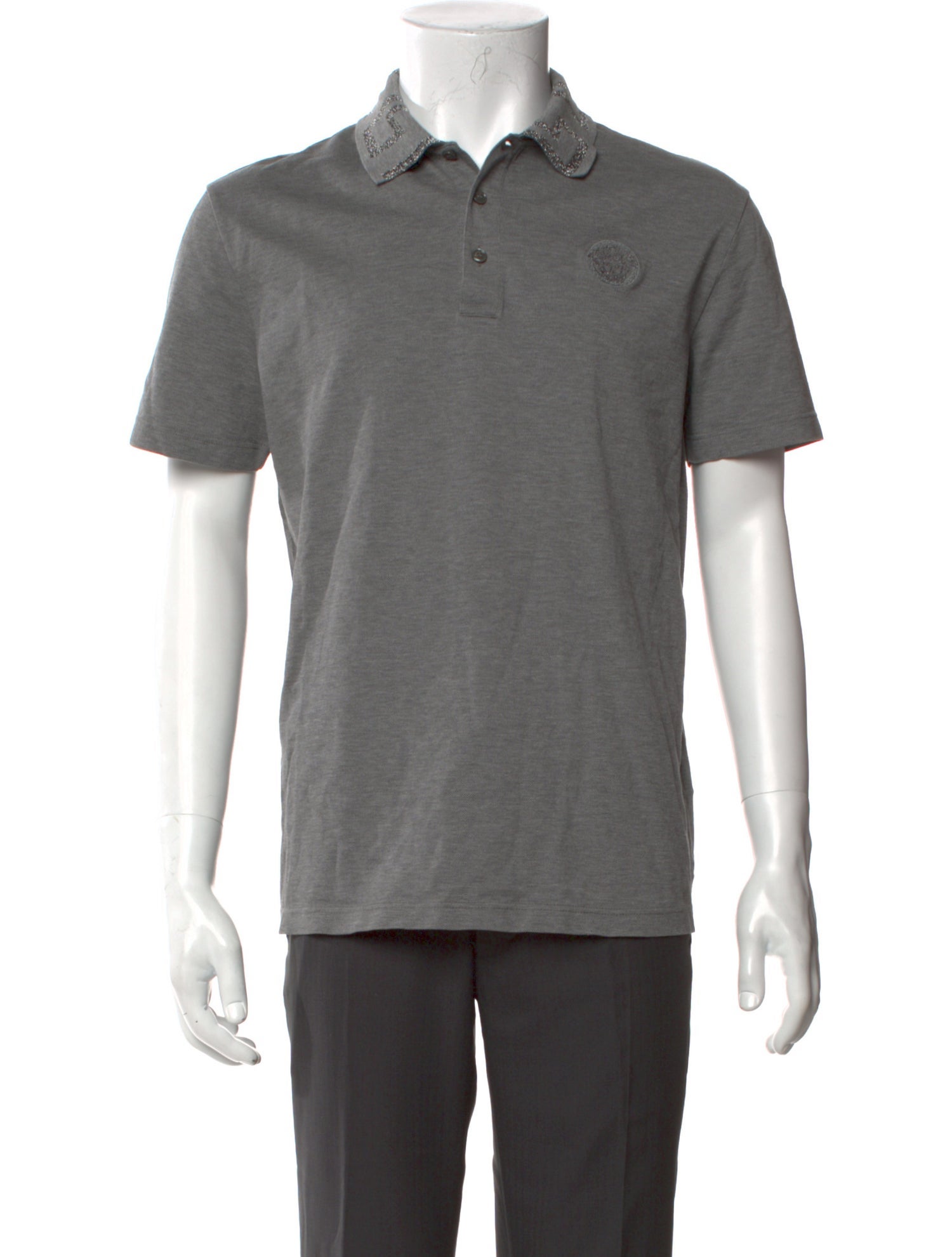 Versace Medusa Insignia Collar Polo Shirt