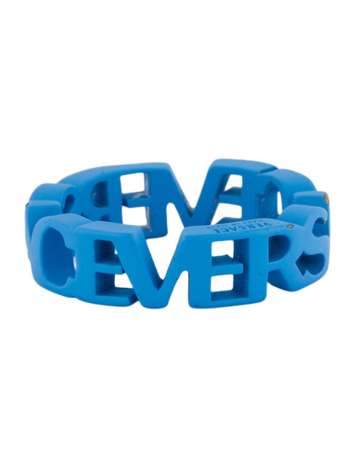 Versace Acrylic Logo Cut-Out Band Ring