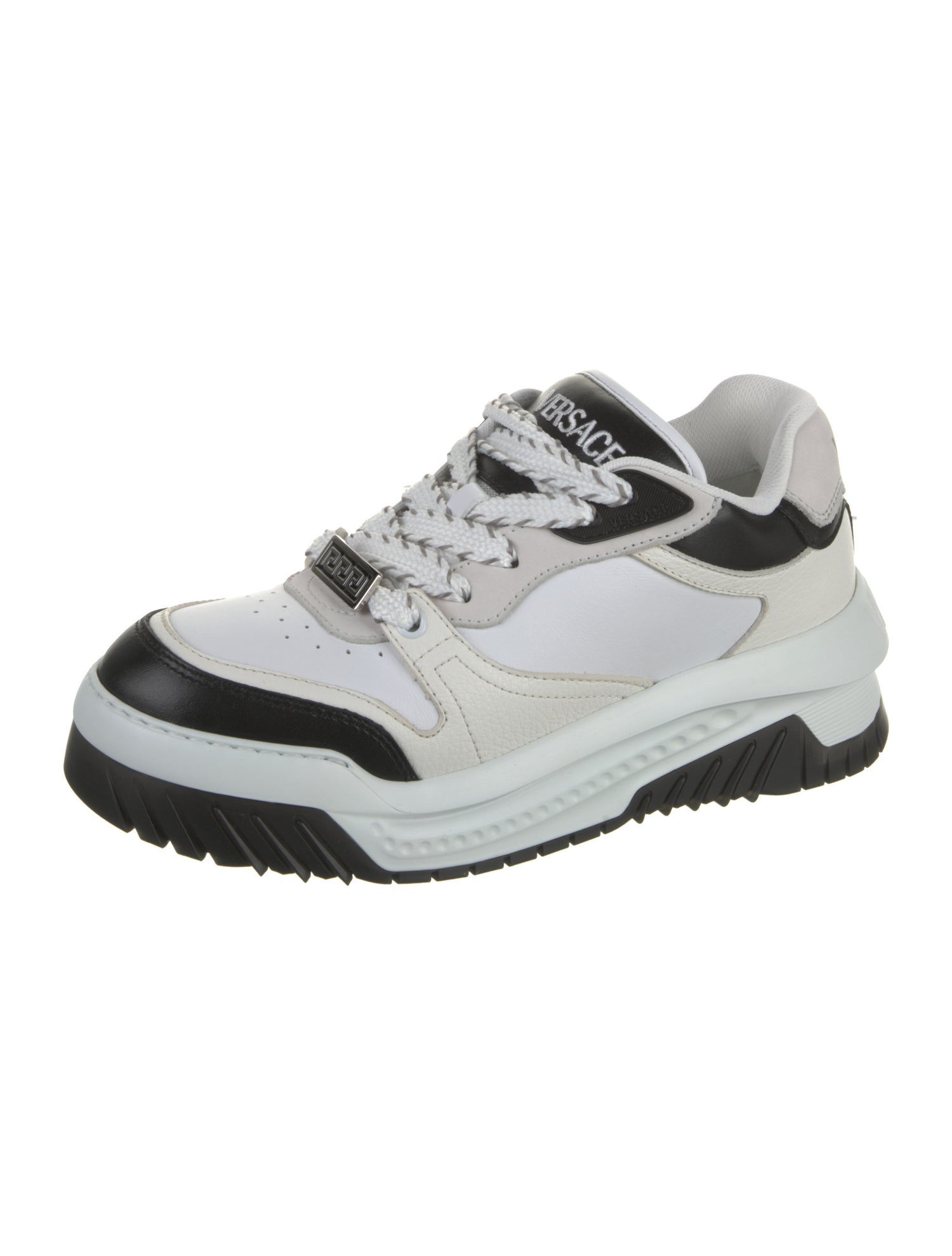 Versace Leather Colorblock Pattern Sneakers