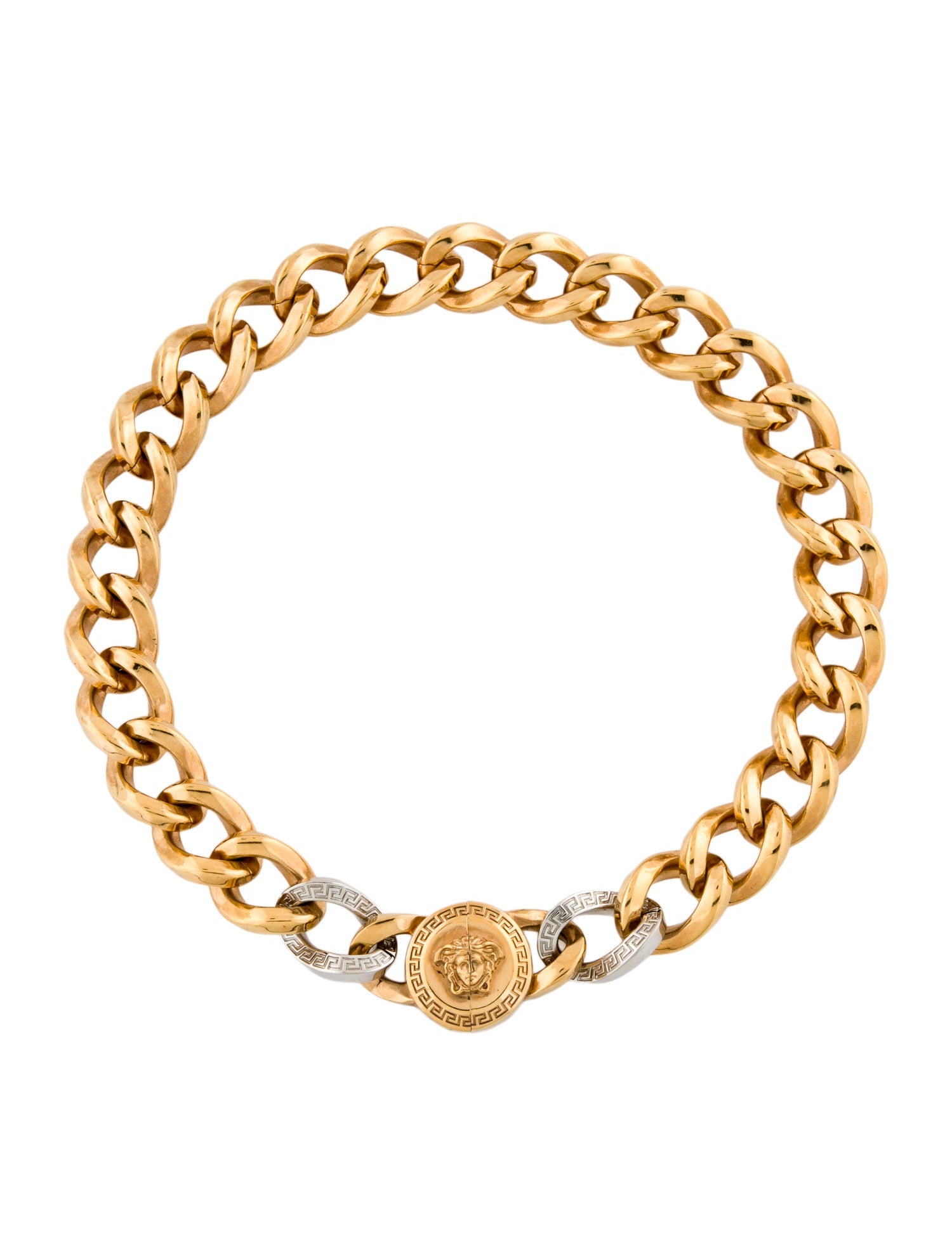 Versace Two-Tone Medusa Chain Necklace
