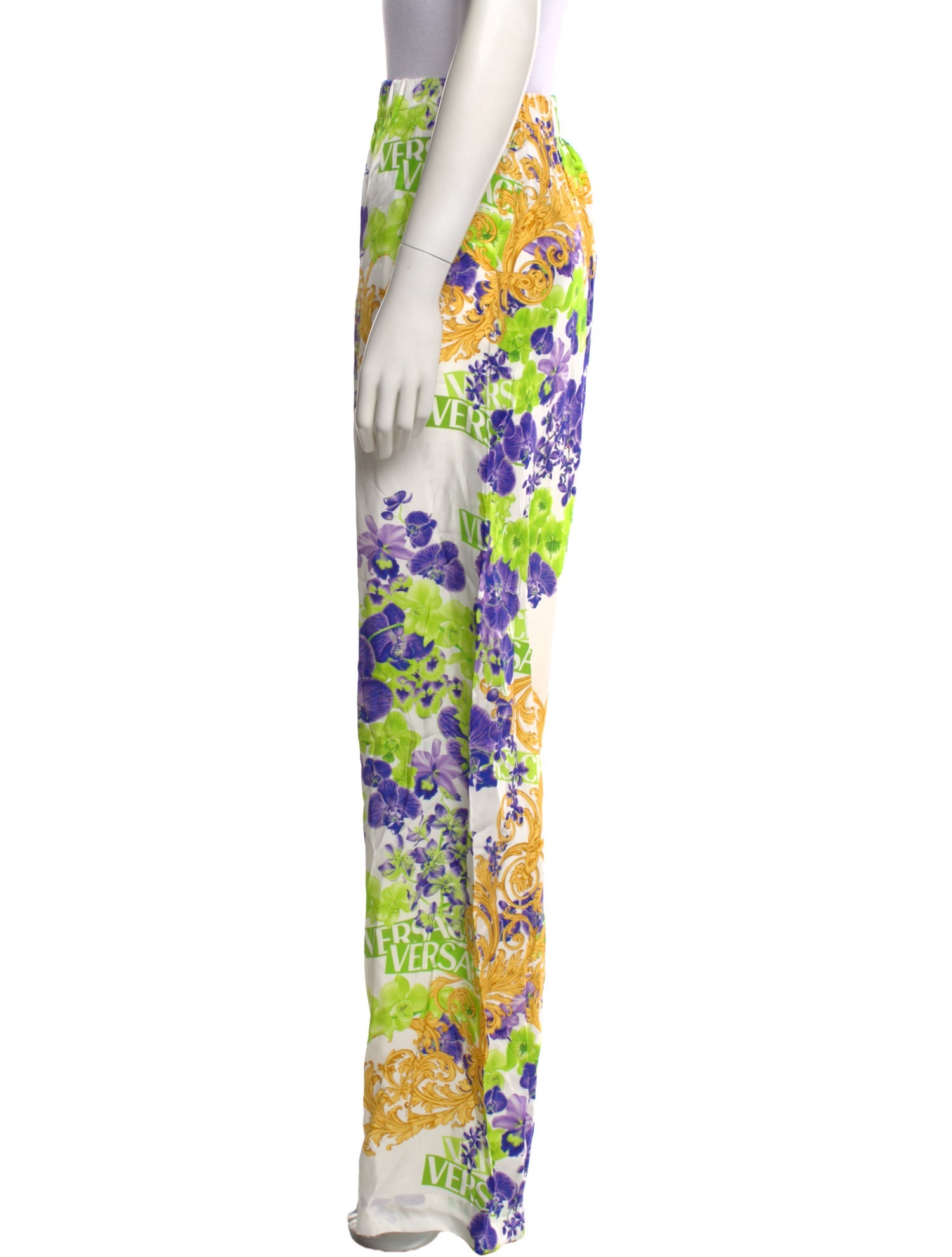 Versace Silk Wide Leg Pants