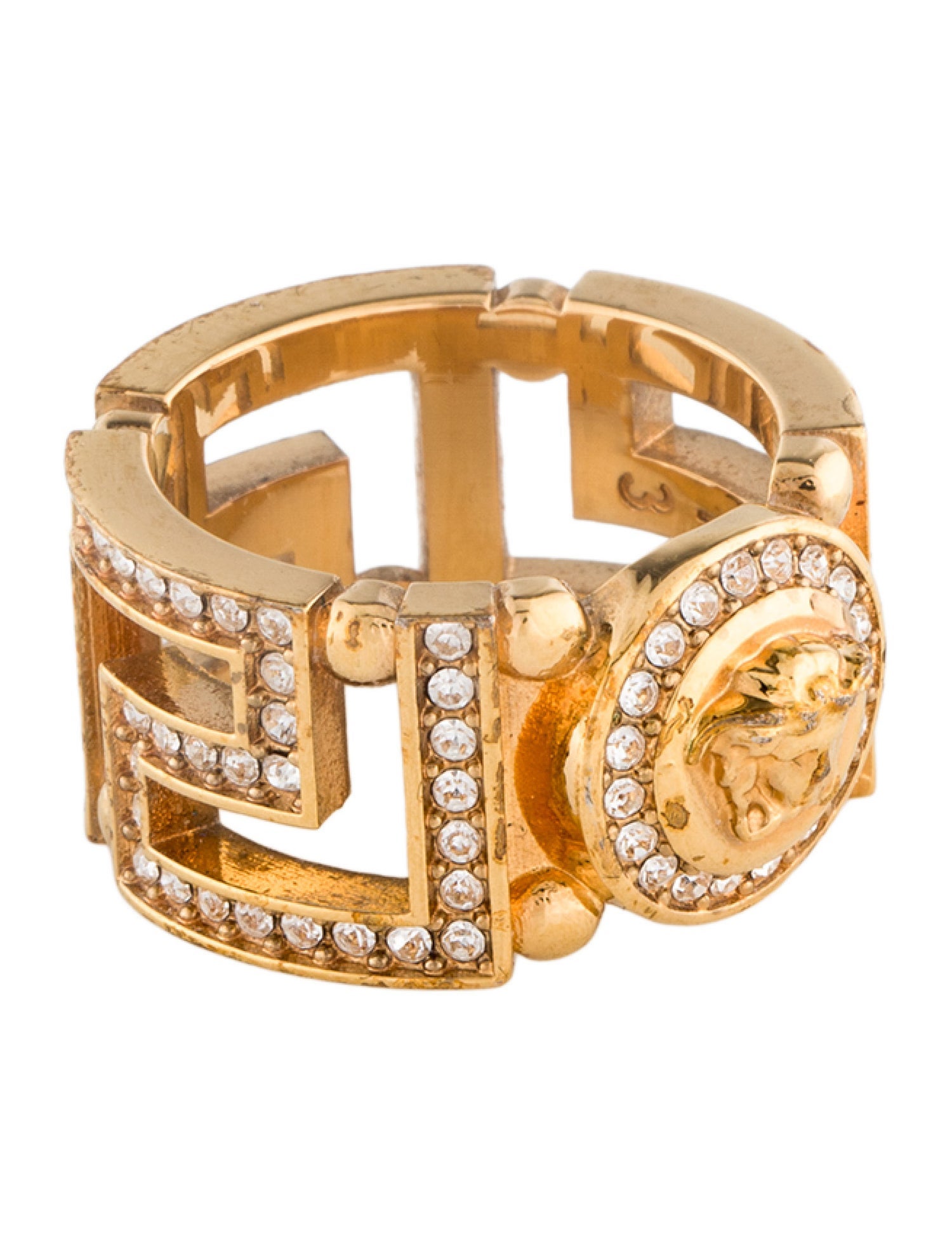 Versace Crystal Greca Ring
