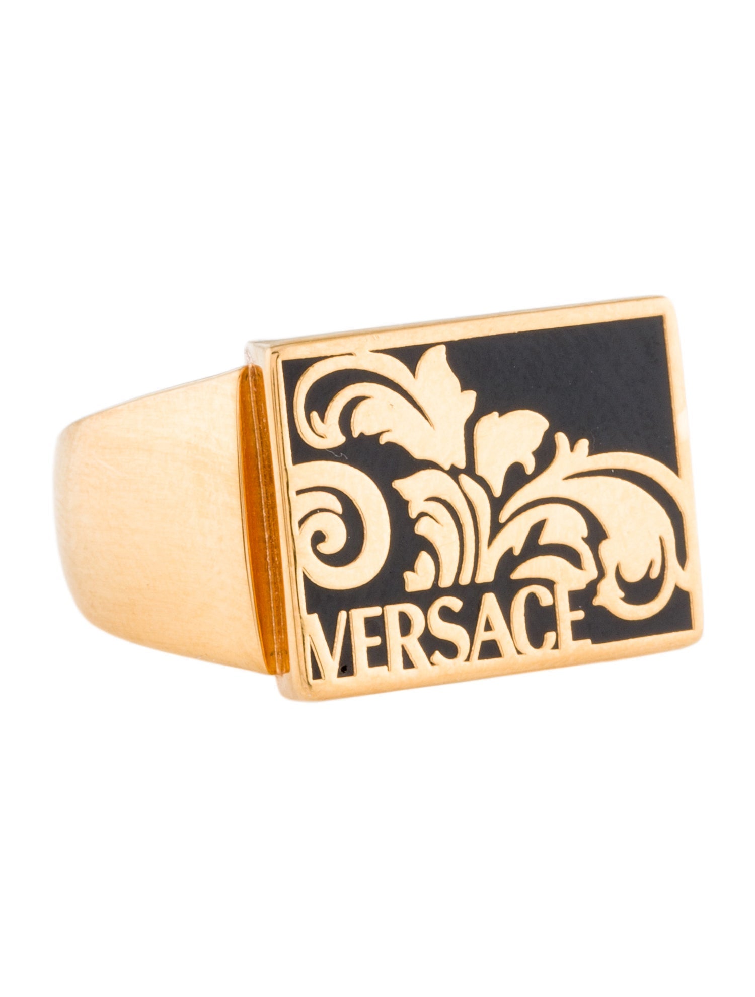 Versace Enamel Palmette Ring