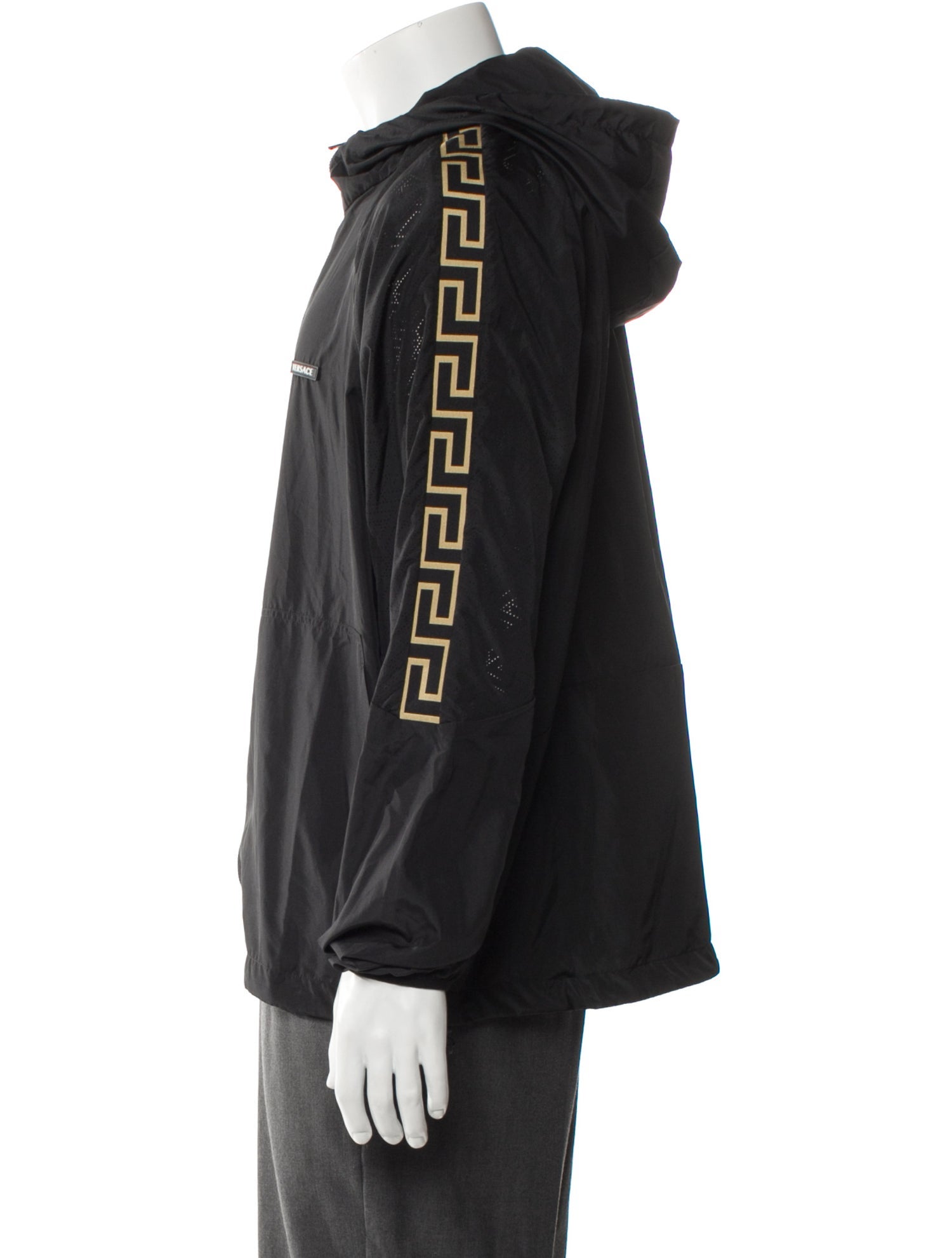 Versace Grecca Pattern Graphic Print Windbreaker