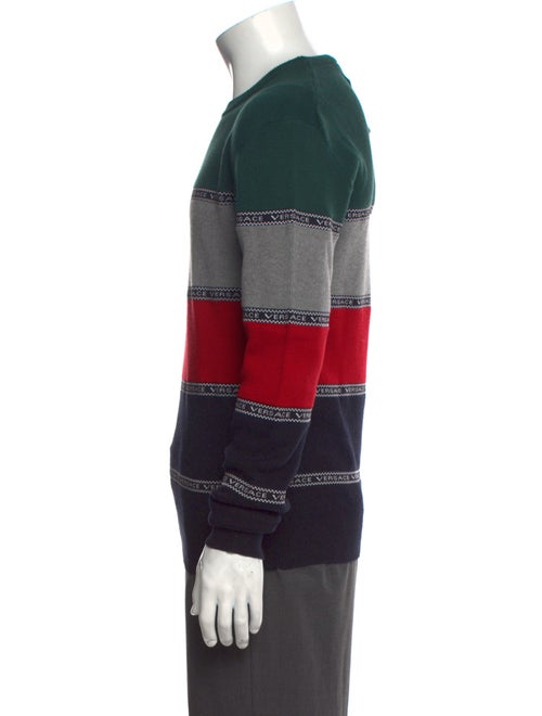 Versace Striped Crew Neck Pullover