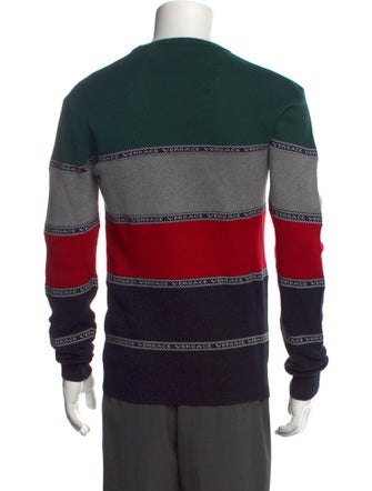 Versace Striped Crew Neck Pullover