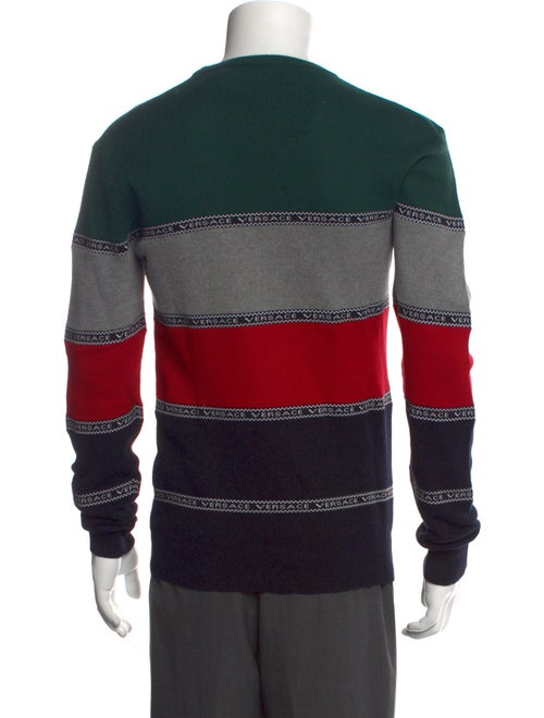 Versace Striped Crew Neck Pullover