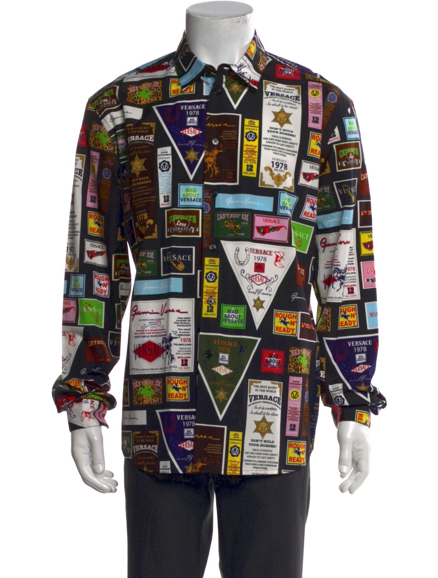 Versace Graphic Print Long Sleeve Shirt