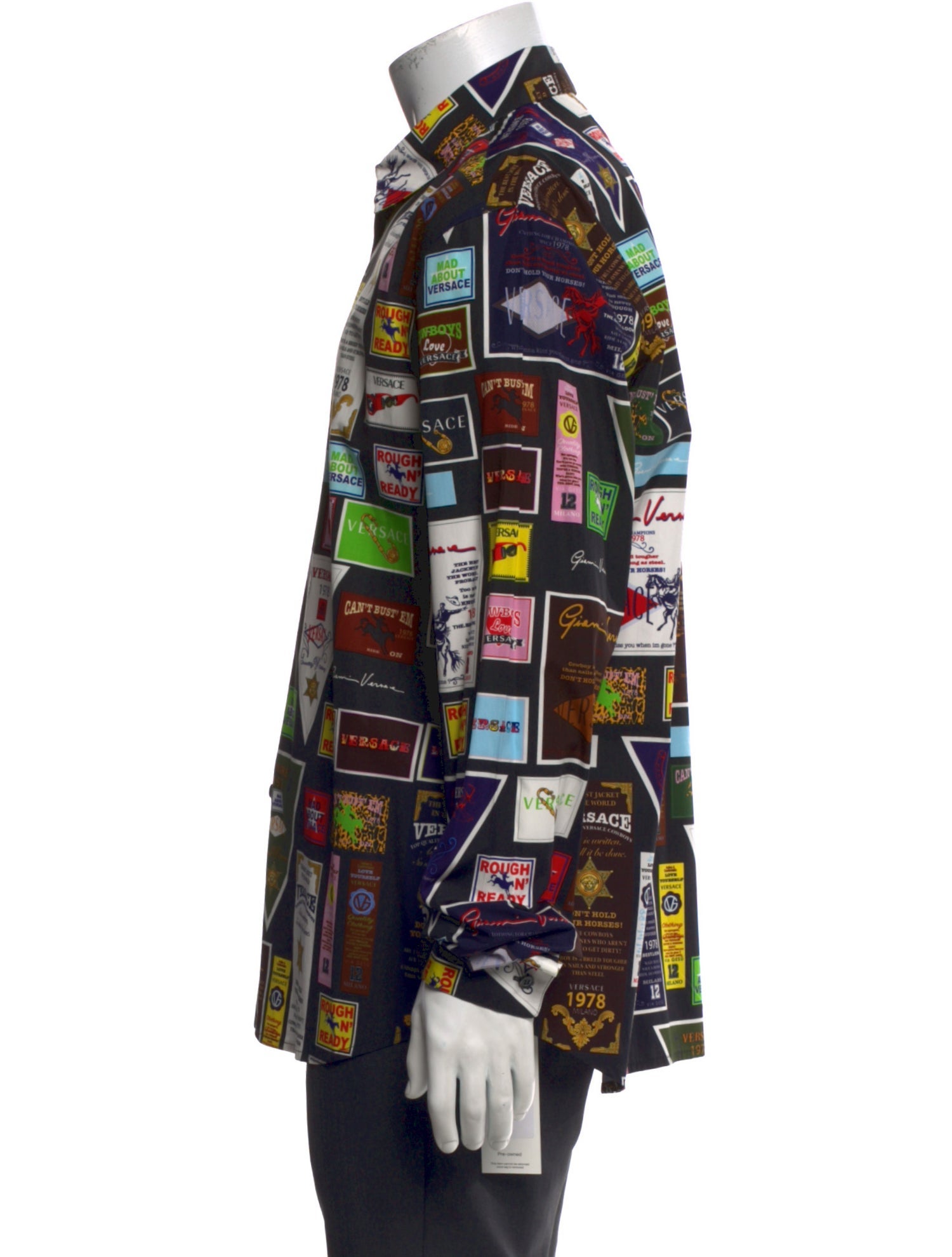 Versace Graphic Print Long Sleeve Shirt