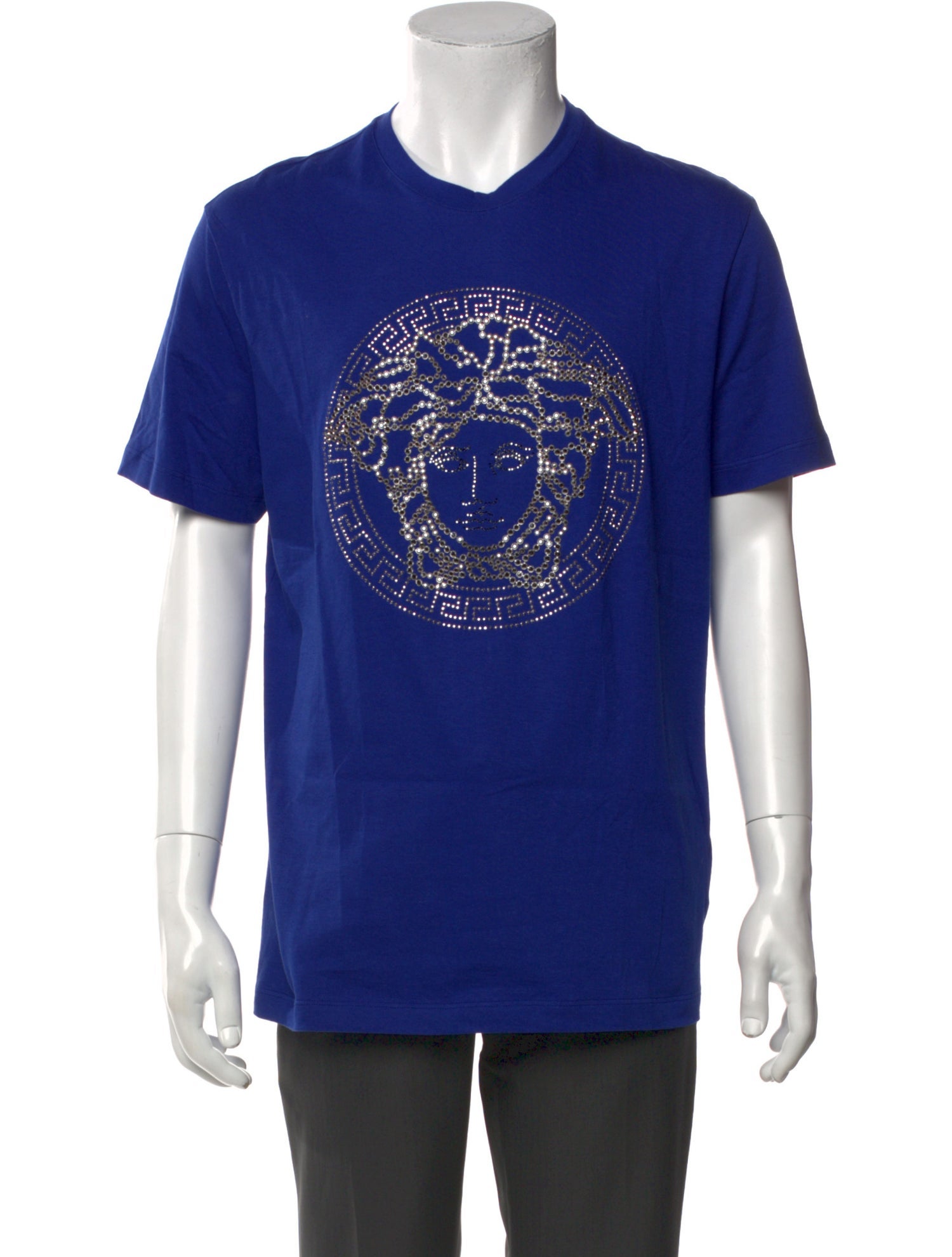 Versace Graphic Print V-Neck T-Shirt w/ Tags