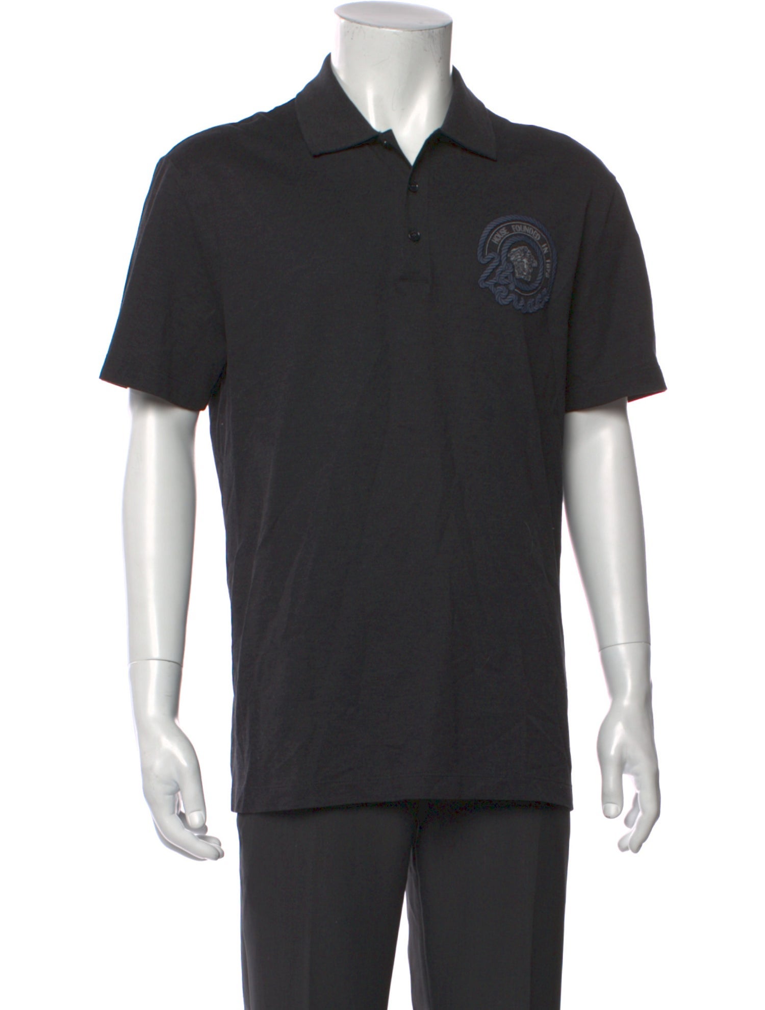 Versace V-Neck Short Sleeve Polo Shirt