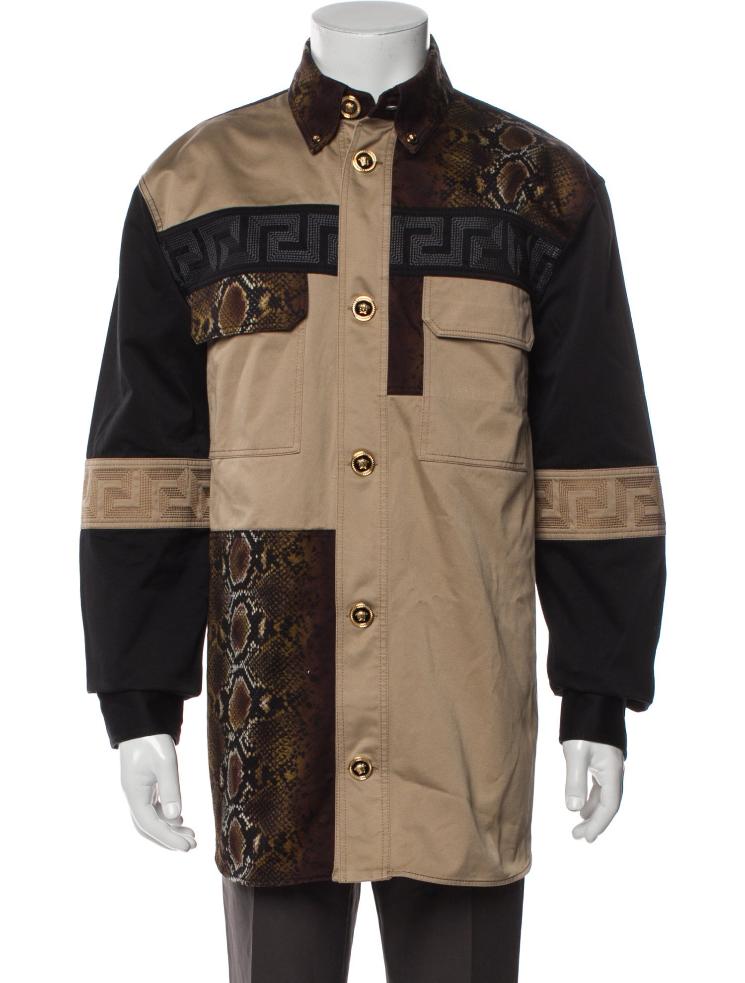 Versace Colorblock Pattern Utility Jacket