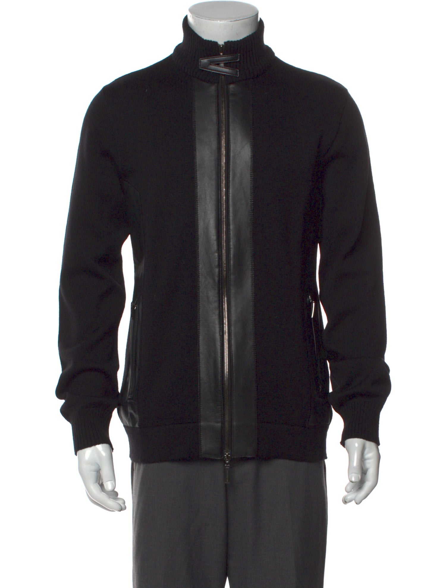 Versace Virgin Wool Turtleneck Cardigan