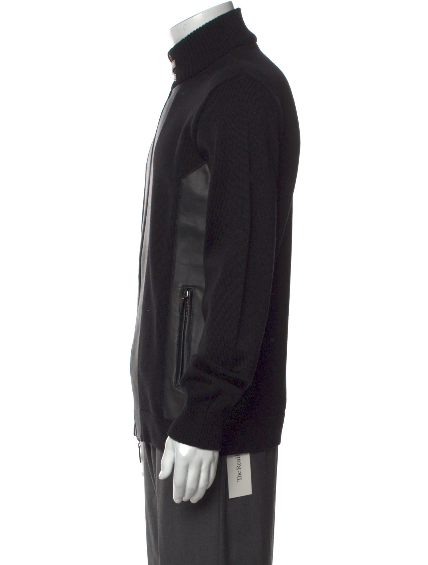 Versace Virgin Wool Turtleneck Cardigan