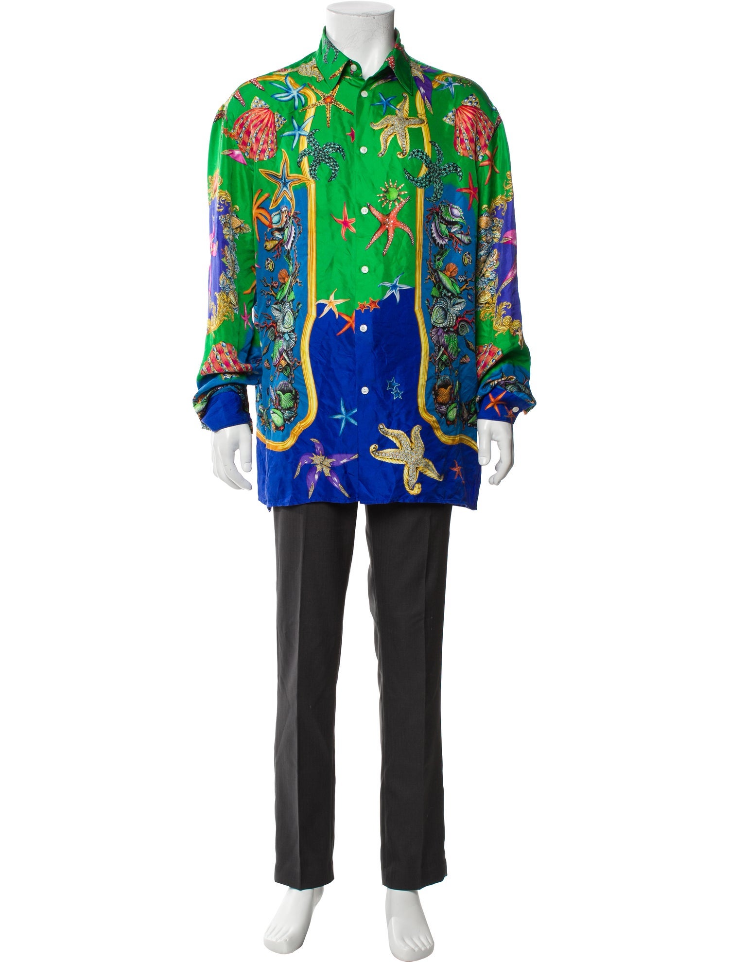 Versace Silk Floral Print Shirt