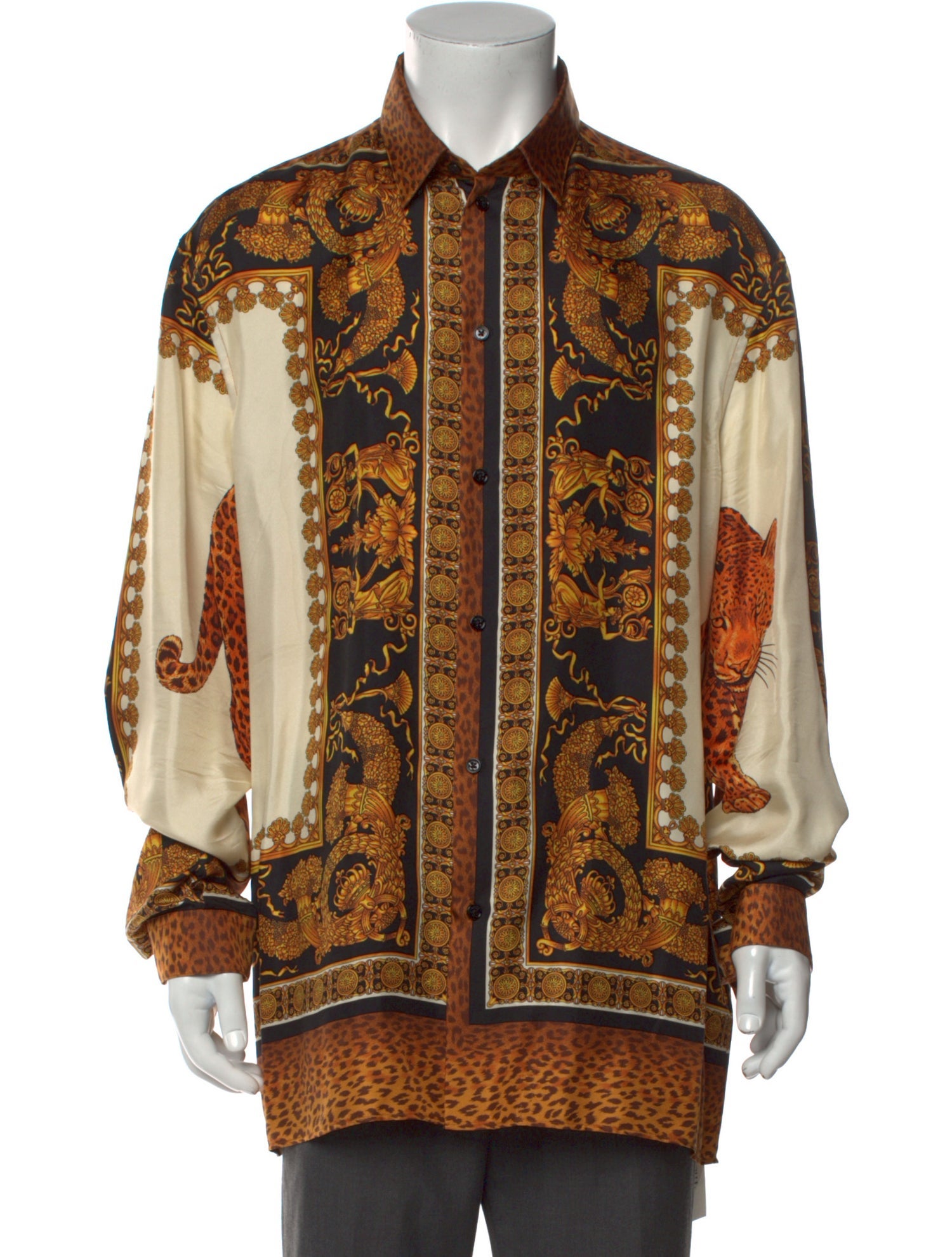 Versace Silk Animal Print Shirt