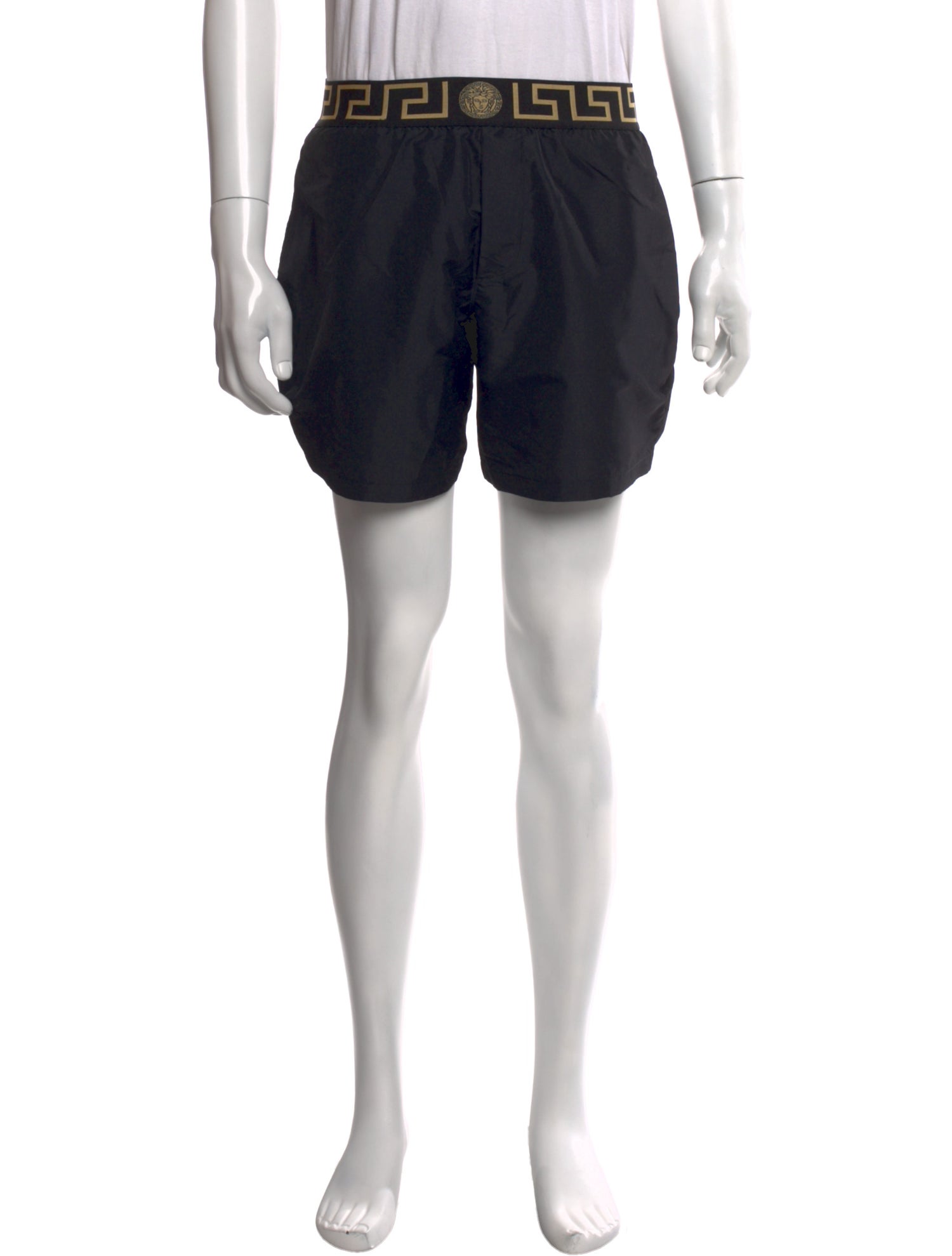 Versace Grecca Pattern Graphic Print Swim Trunks