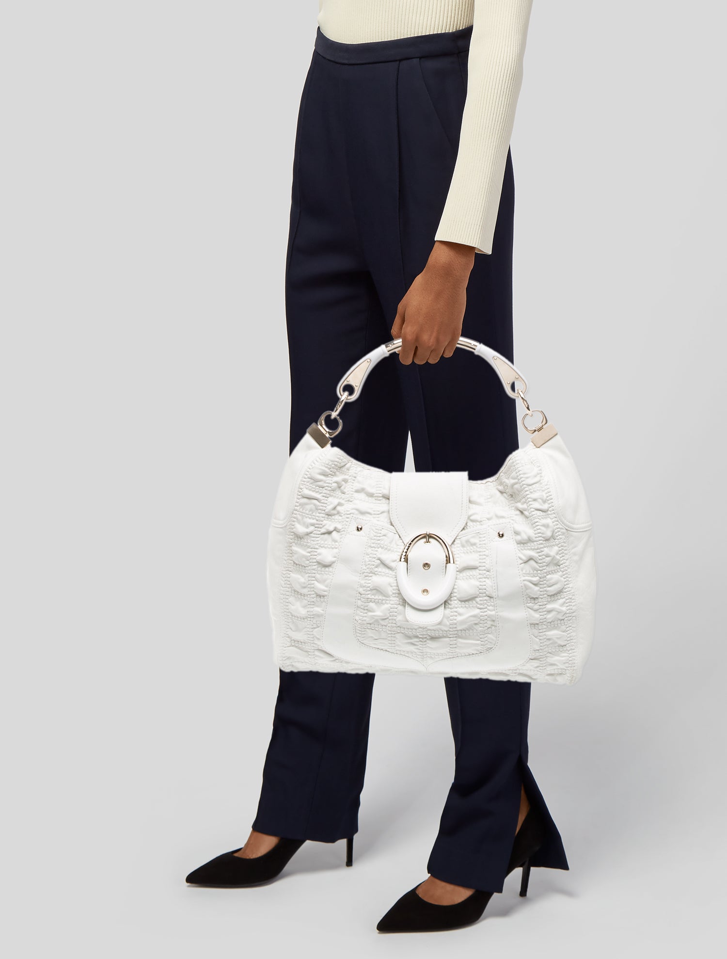 Versace Leather Top Handle Bag