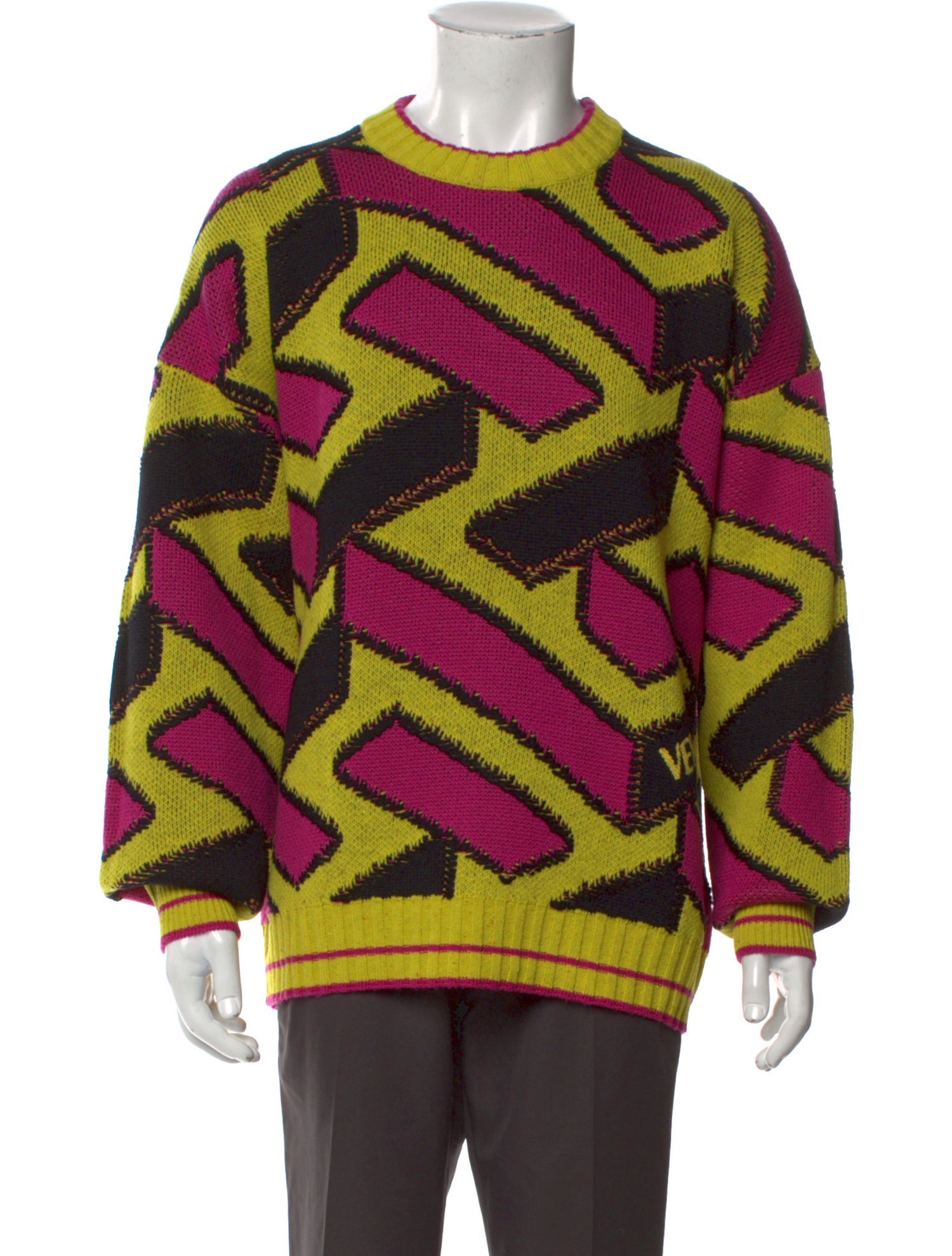 Versace Virgin Wool Printed Pullover
