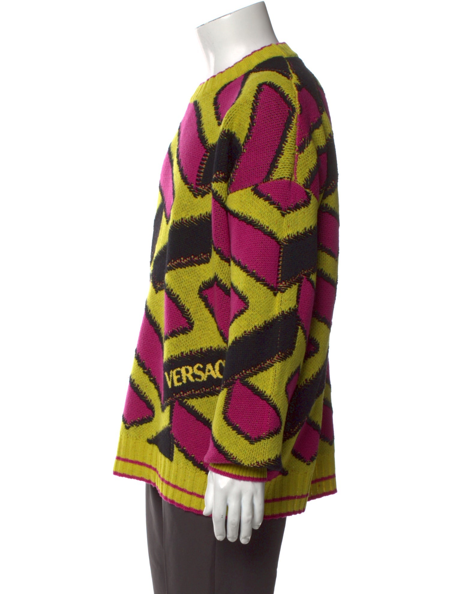 Versace Virgin Wool Printed Pullover
