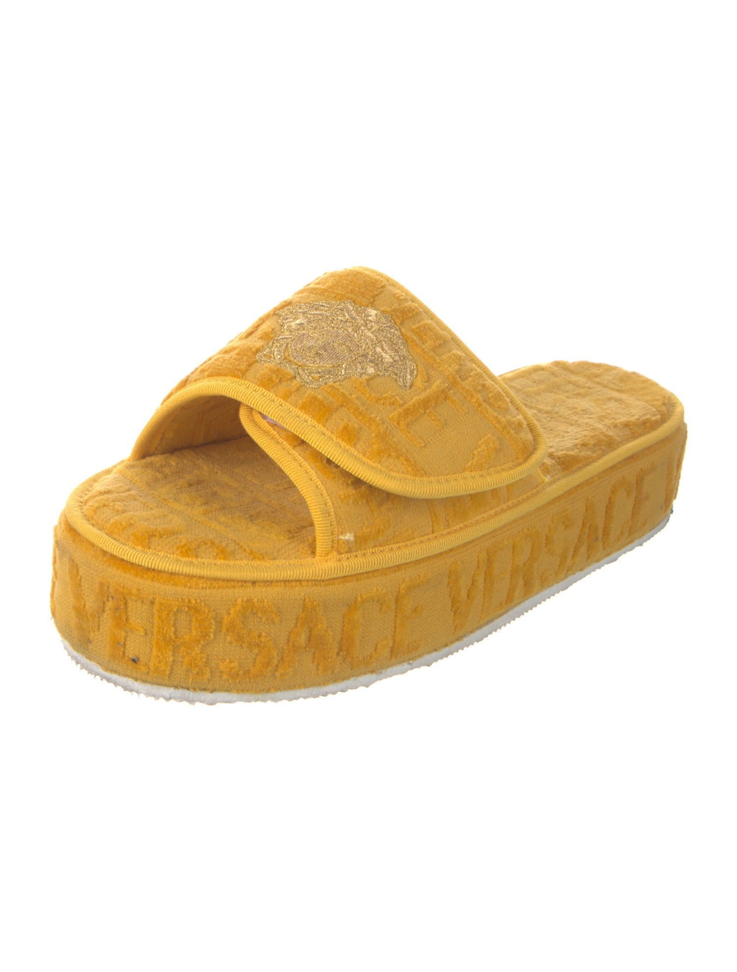 Versace Medusa Insignia Embroidered Accent Slides