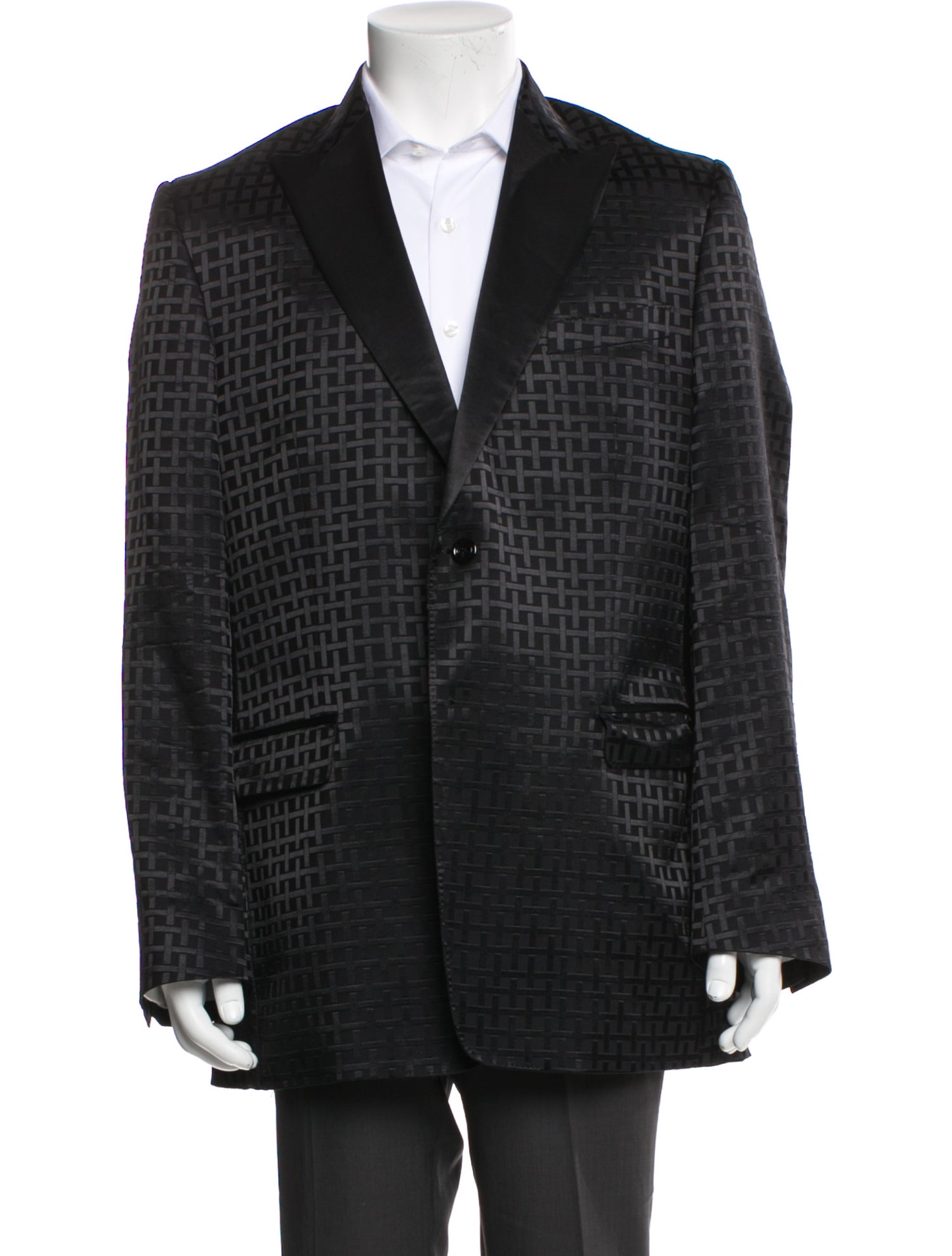 Versace Collection Wool Printed Blazer