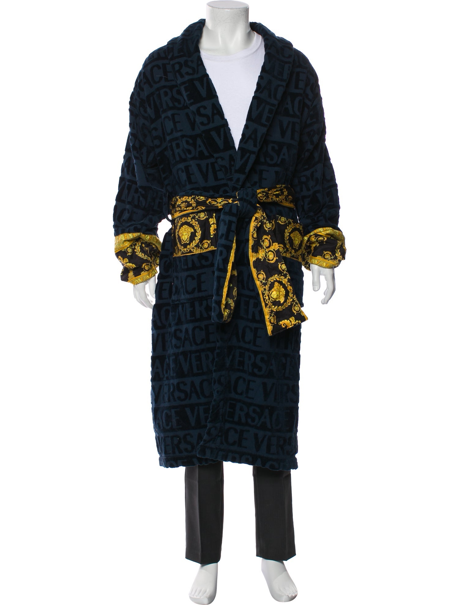 Versace Printed Sequin Embellishments Robe