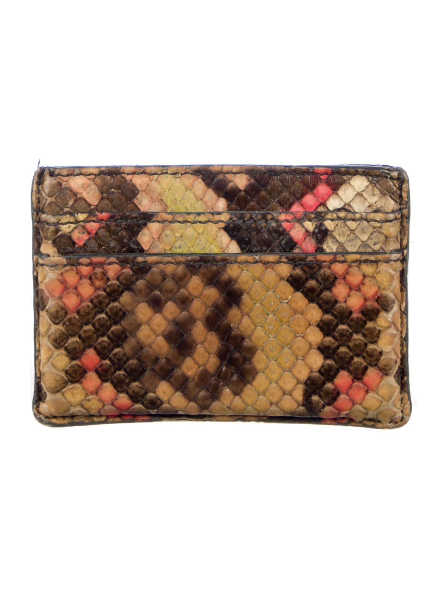 Versace Embossed Leather Animal Print Card Holder