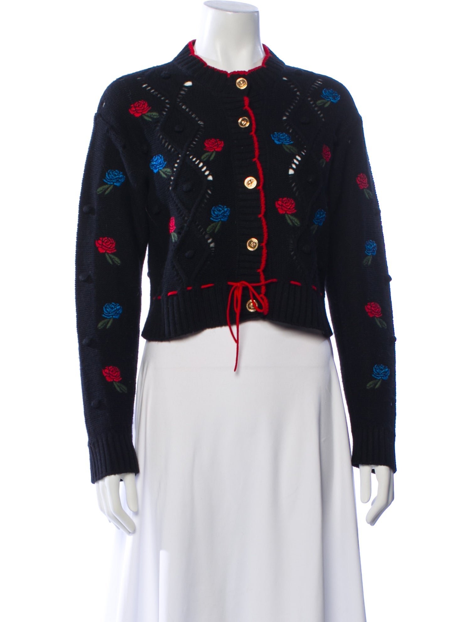 Versace Wool Floral Print Sweater w/ Tags