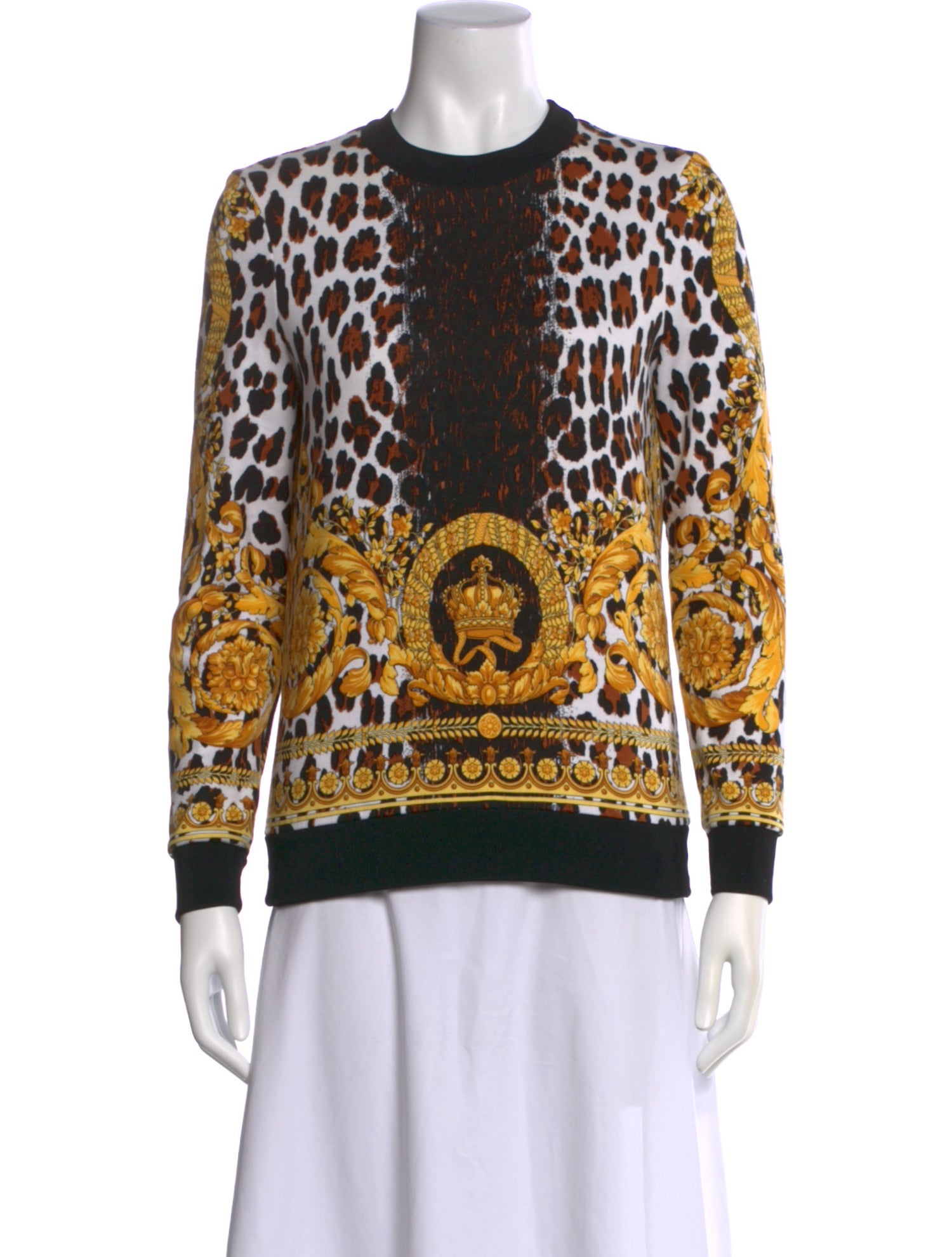 Versace Animal Print Crew Neck Sweatshirt