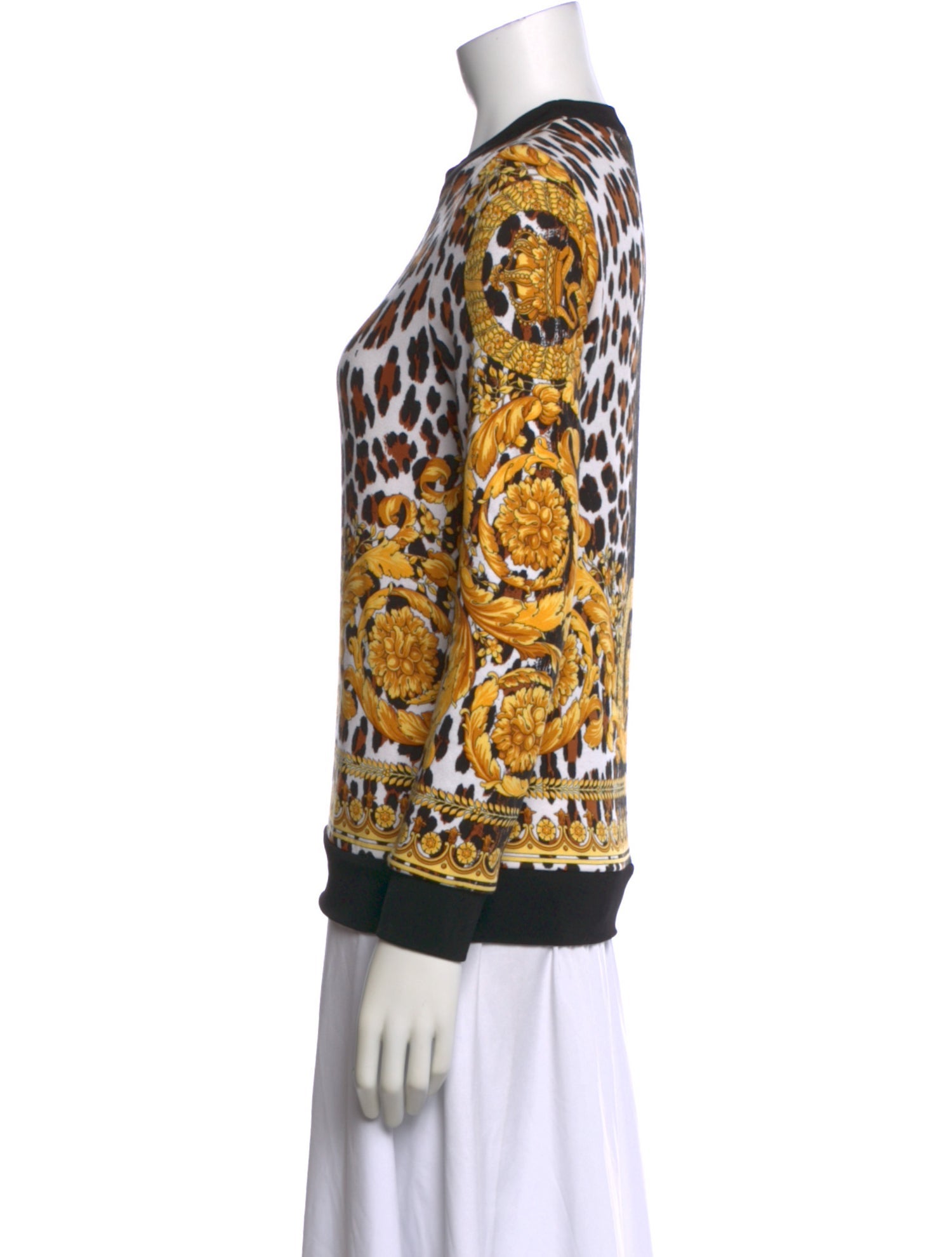 Versace Animal Print Crew Neck Sweatshirt
