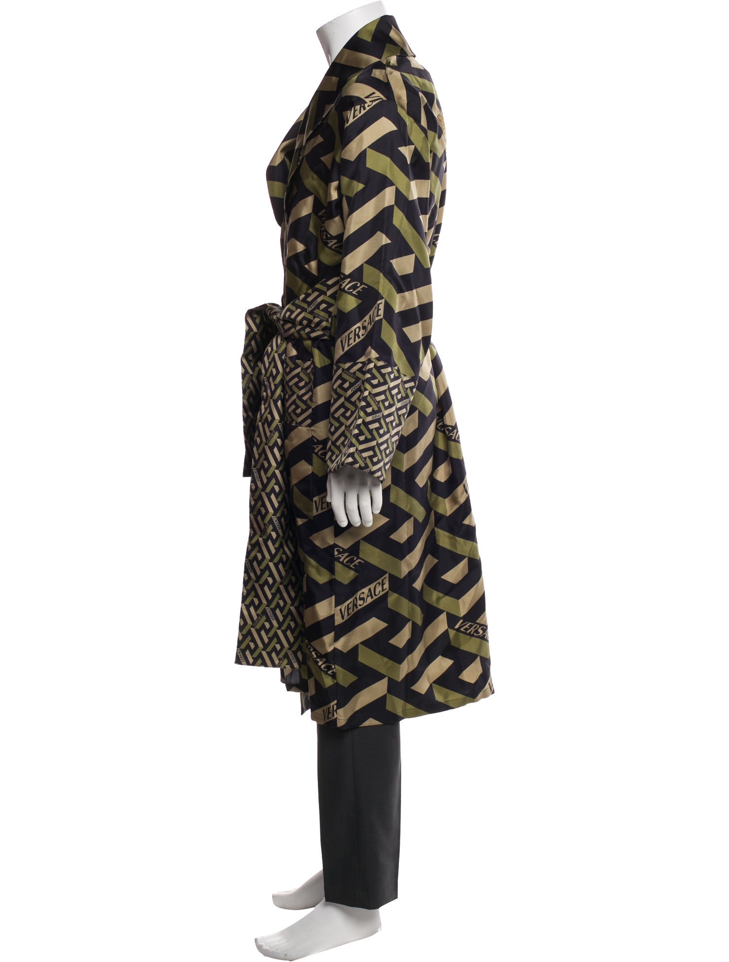 Versace Greca Pattern Silk Robe