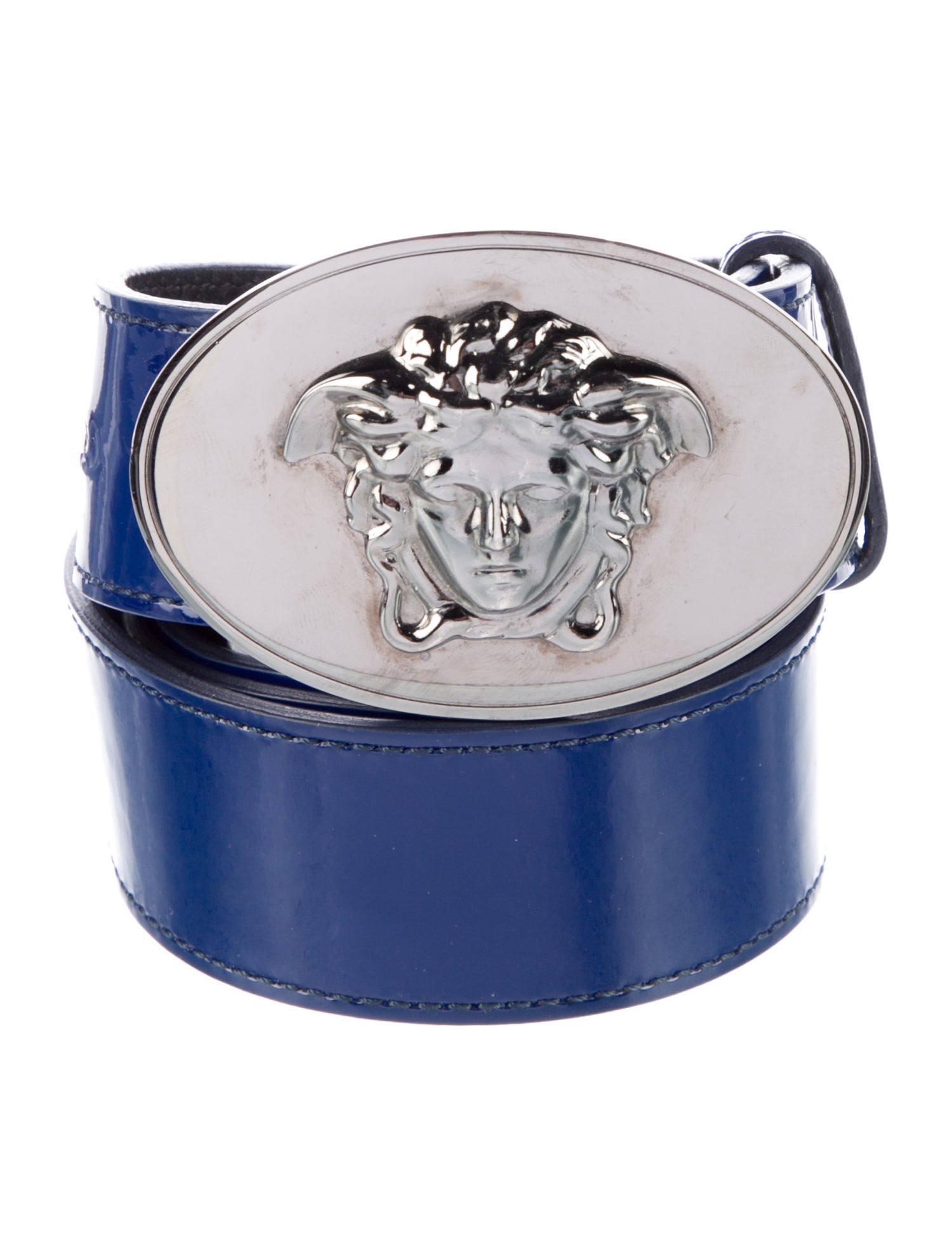 Versace Wide Patent Leather Belt Kit