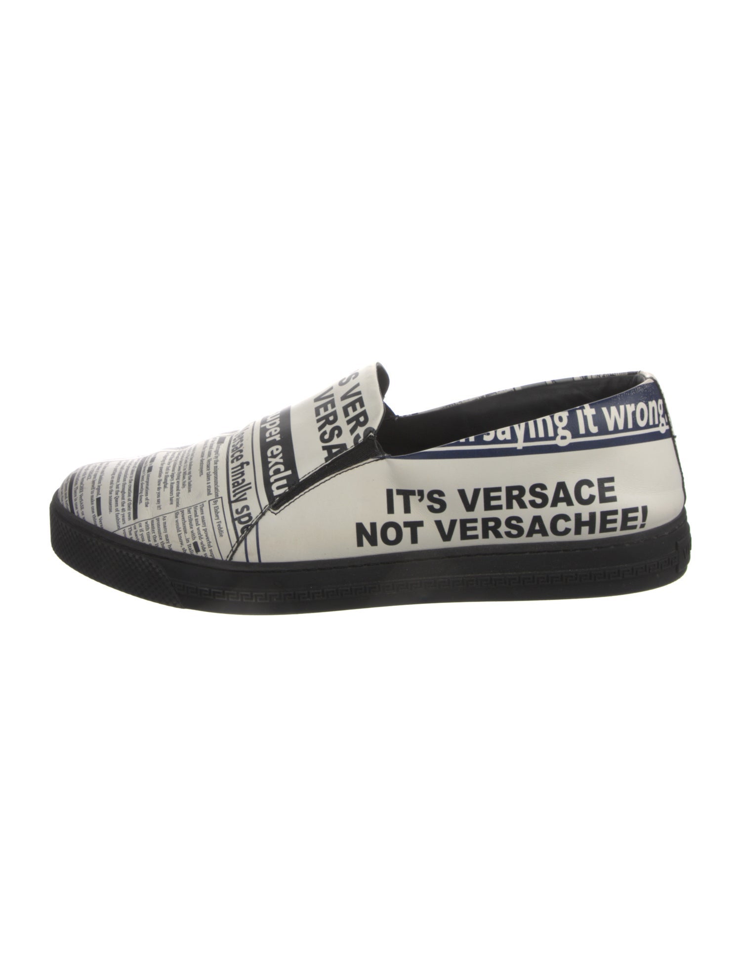 Versace Grecca Pattern Leather Sneakers