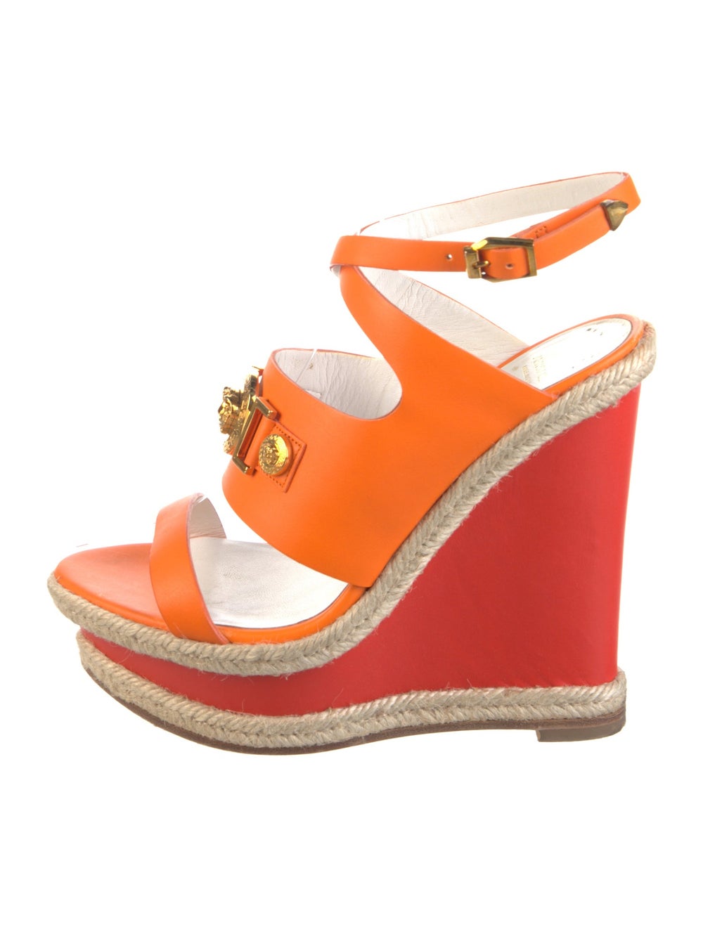 Versace Leather Colorblock Pattern Mules - image 1